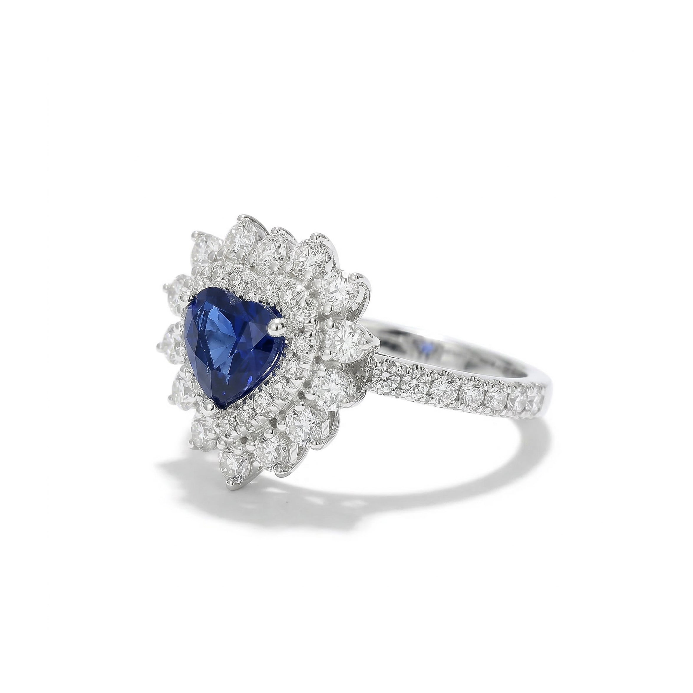 Natural Heart Sapphire & Diamond Ring product image 2