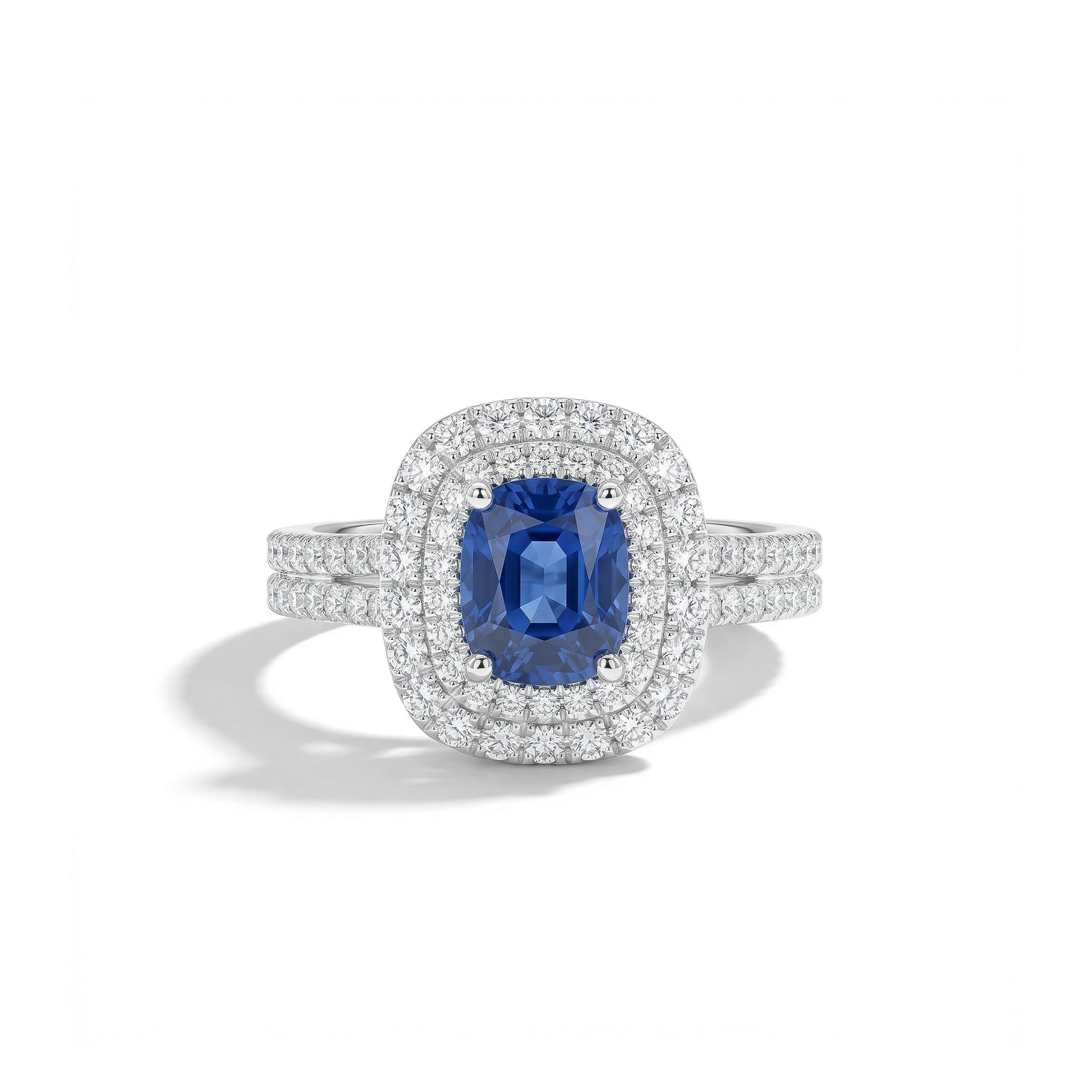 Natural Cushion Sapphire & Diamond Ring product image 1