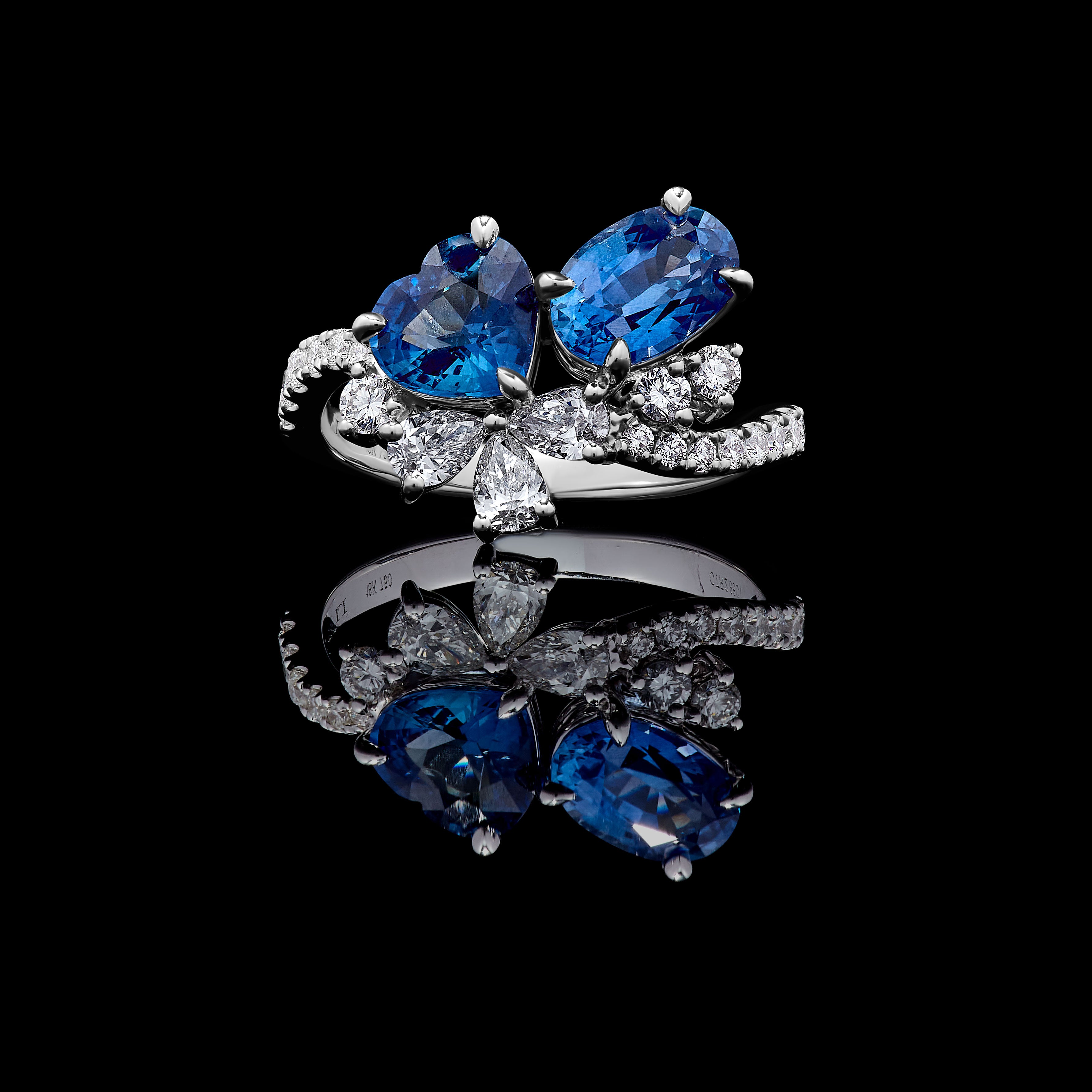 Blue Sapphire & White Diamond Ring JRC264GH
