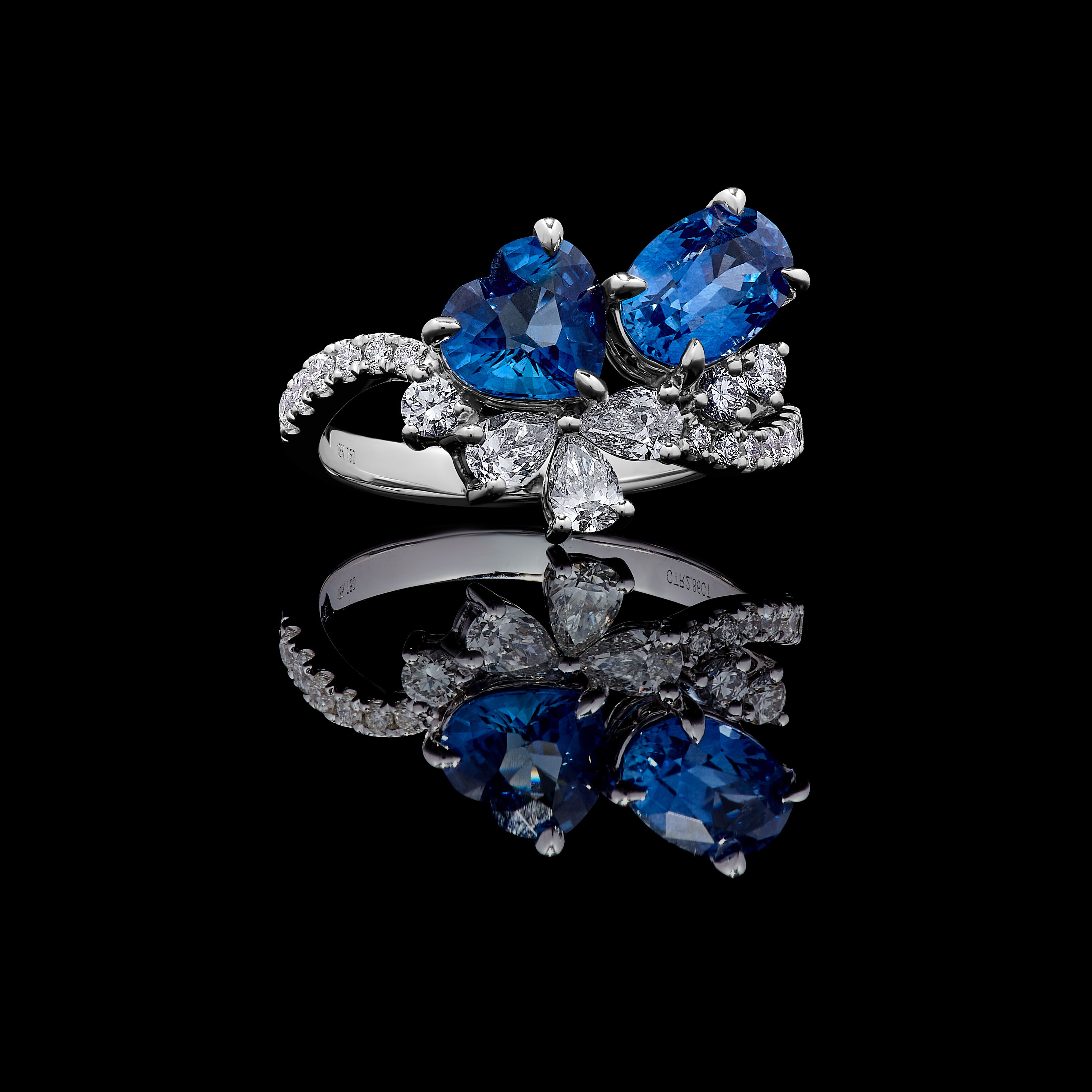 Blue Sapphire & White Diamond Ring JRC264GH