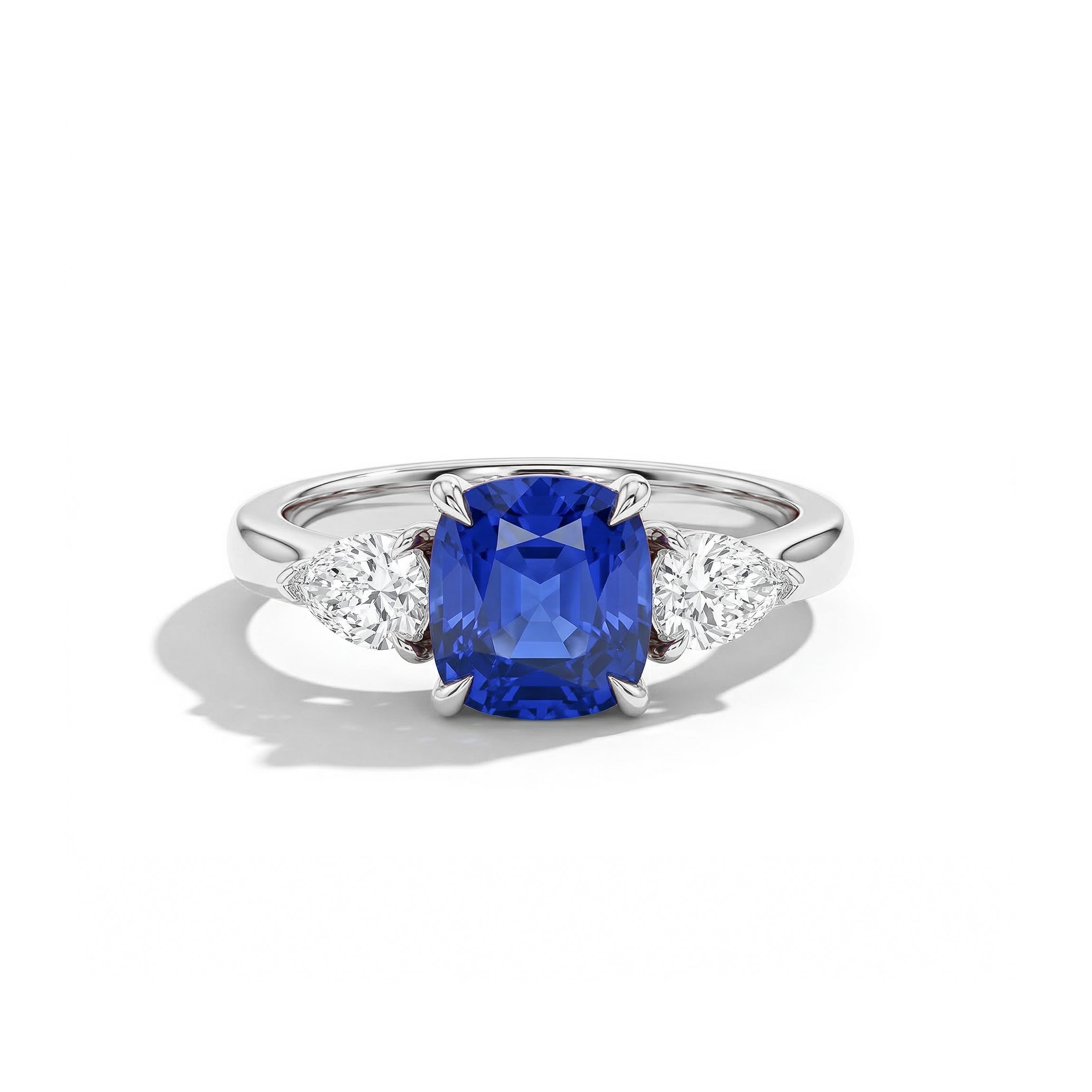 Natural Cushion Sapphire & Diamond Ring | GIA Certified product image 1