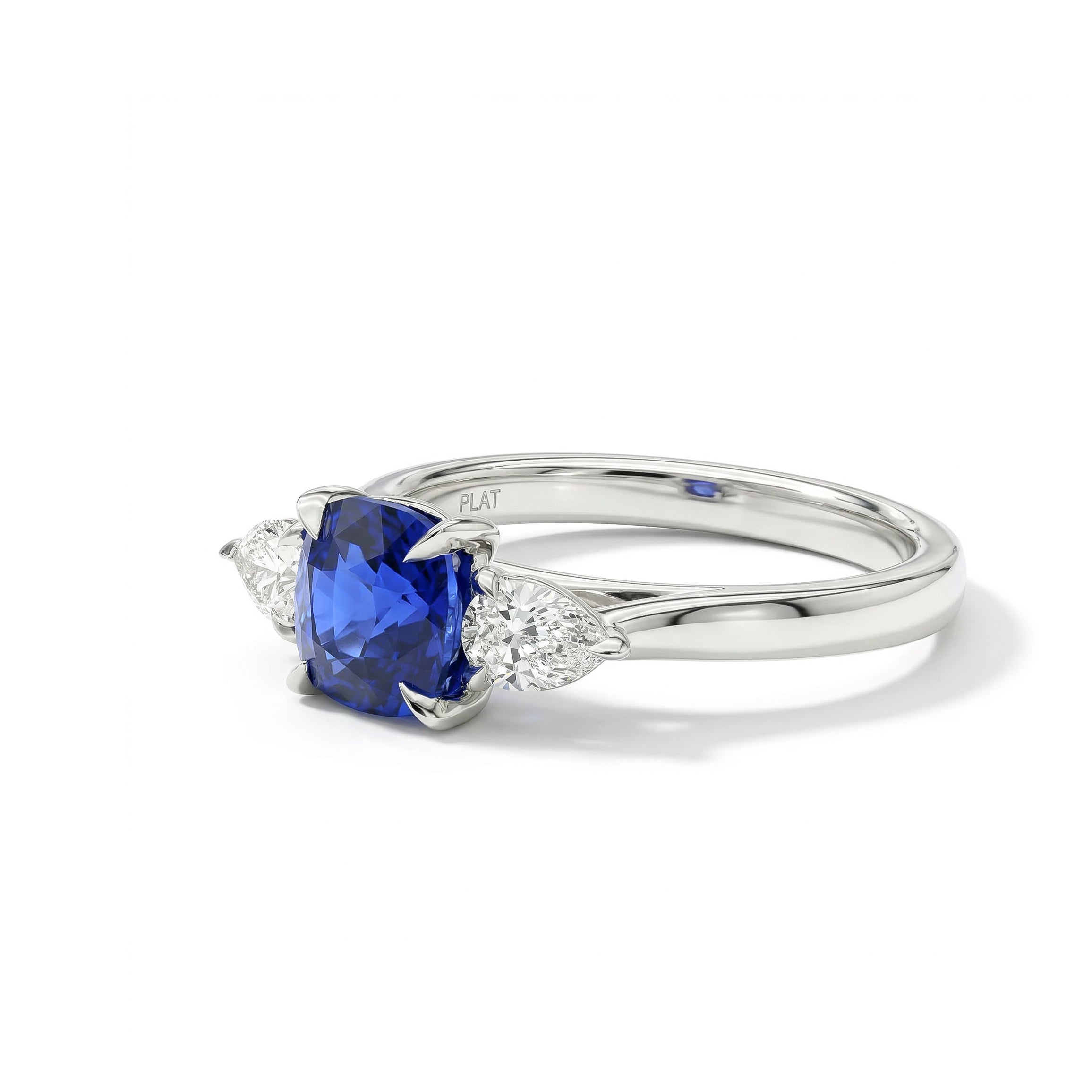 Natural Cushion Sapphire & Diamond Ring | GIA Certified product image 2