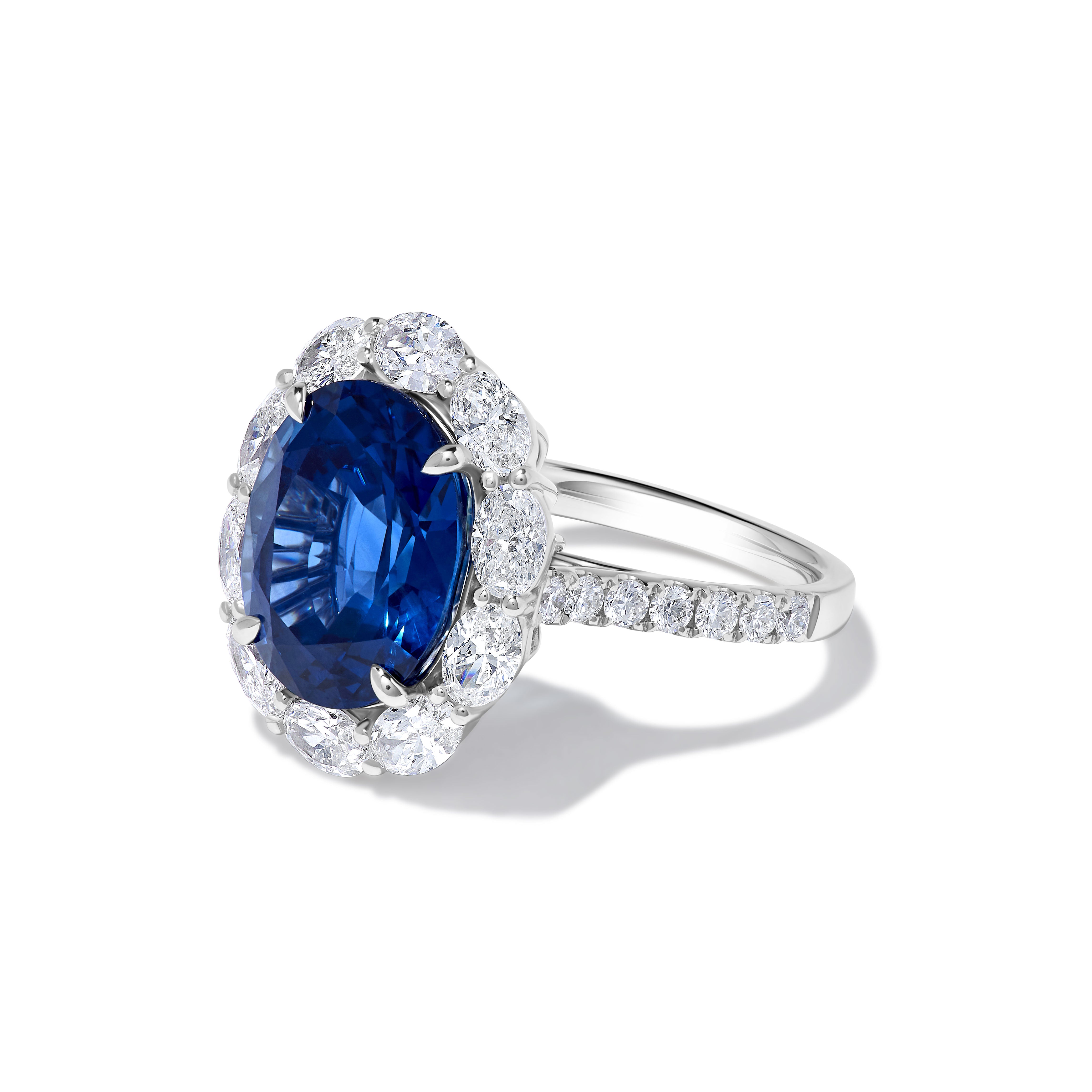 Blue Oval Sapphire & White Diamond Ring JRC801GH