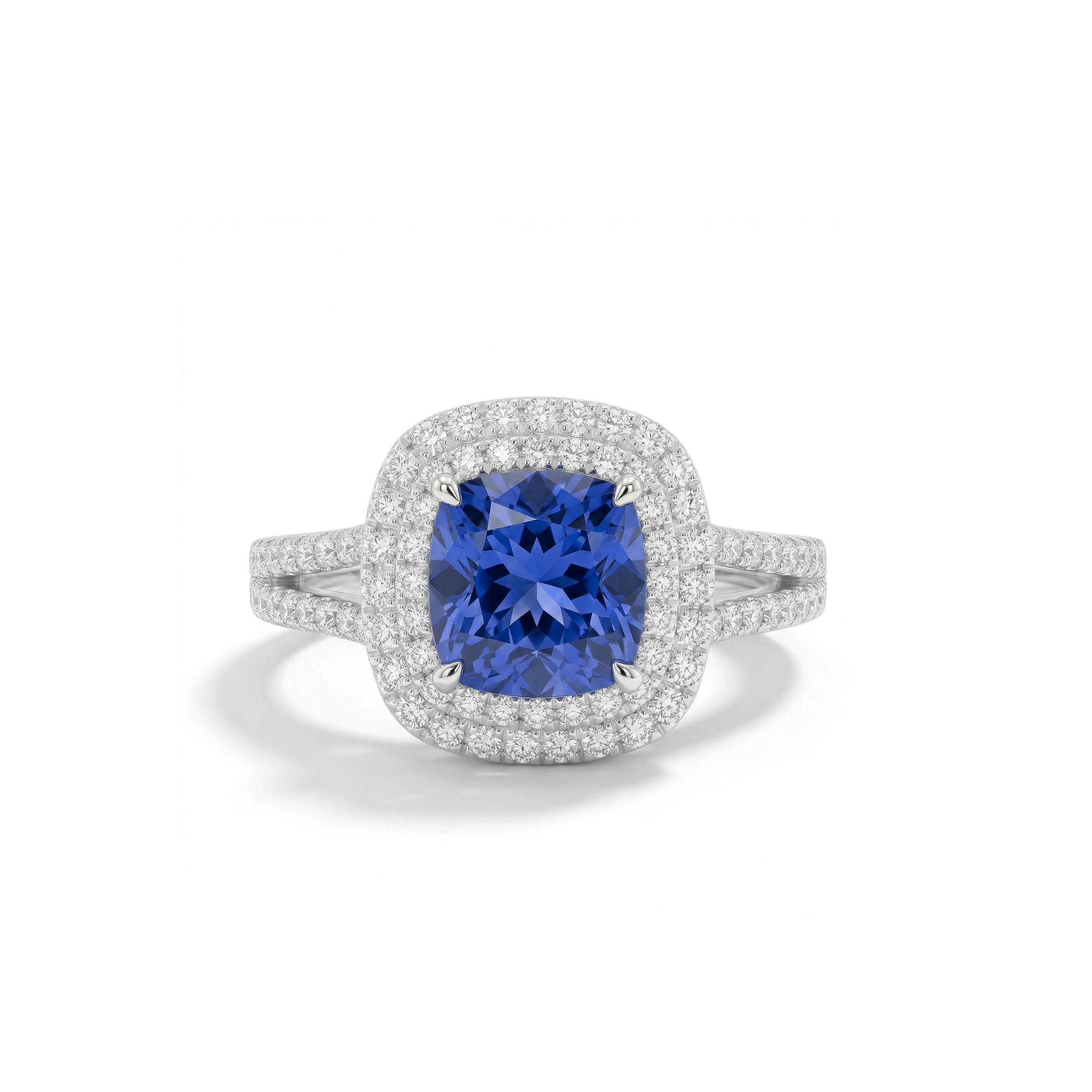 Natural Cushion Sapphire Diamond Ring product image 1