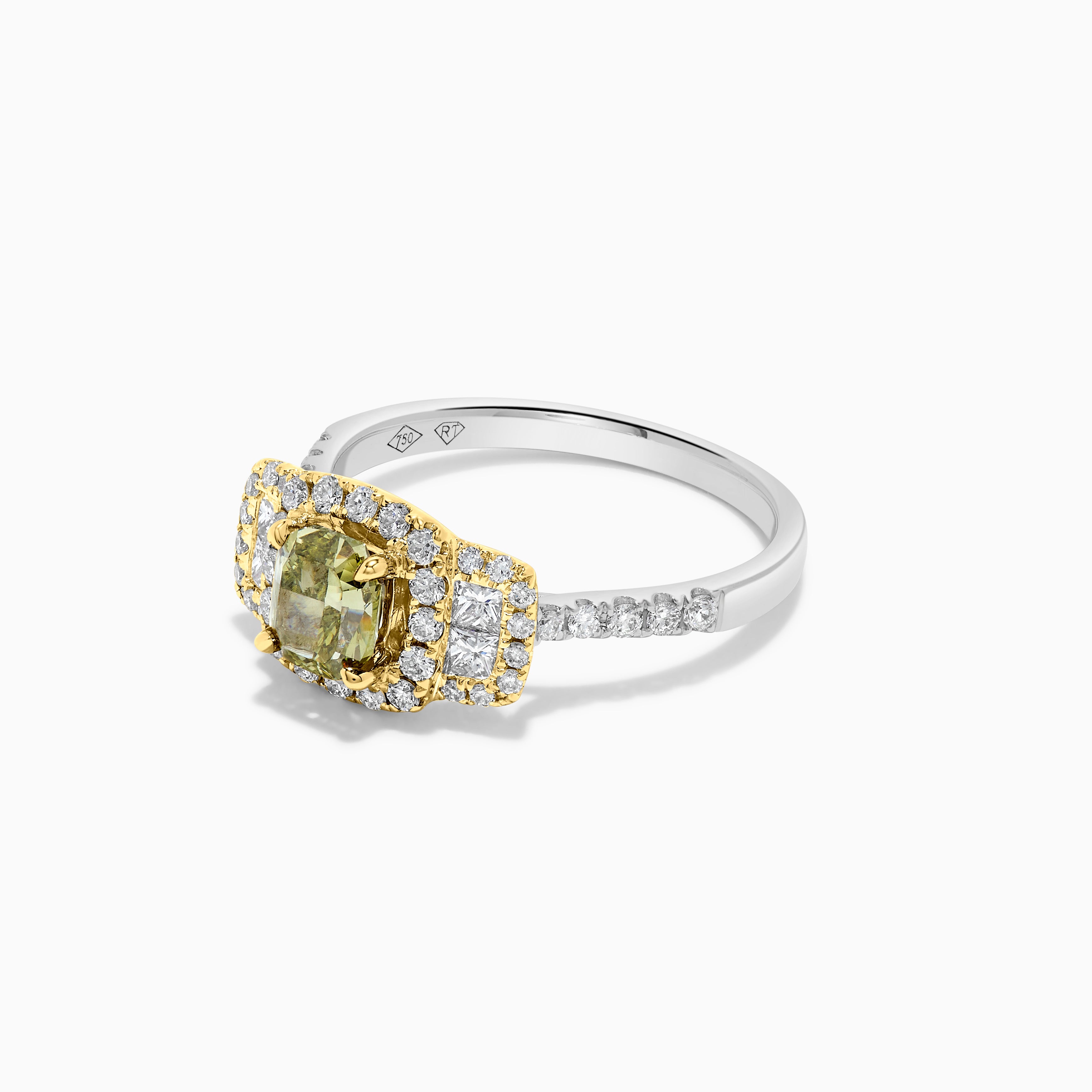 GIA Green Cushion Diamond Ring JRG004GR