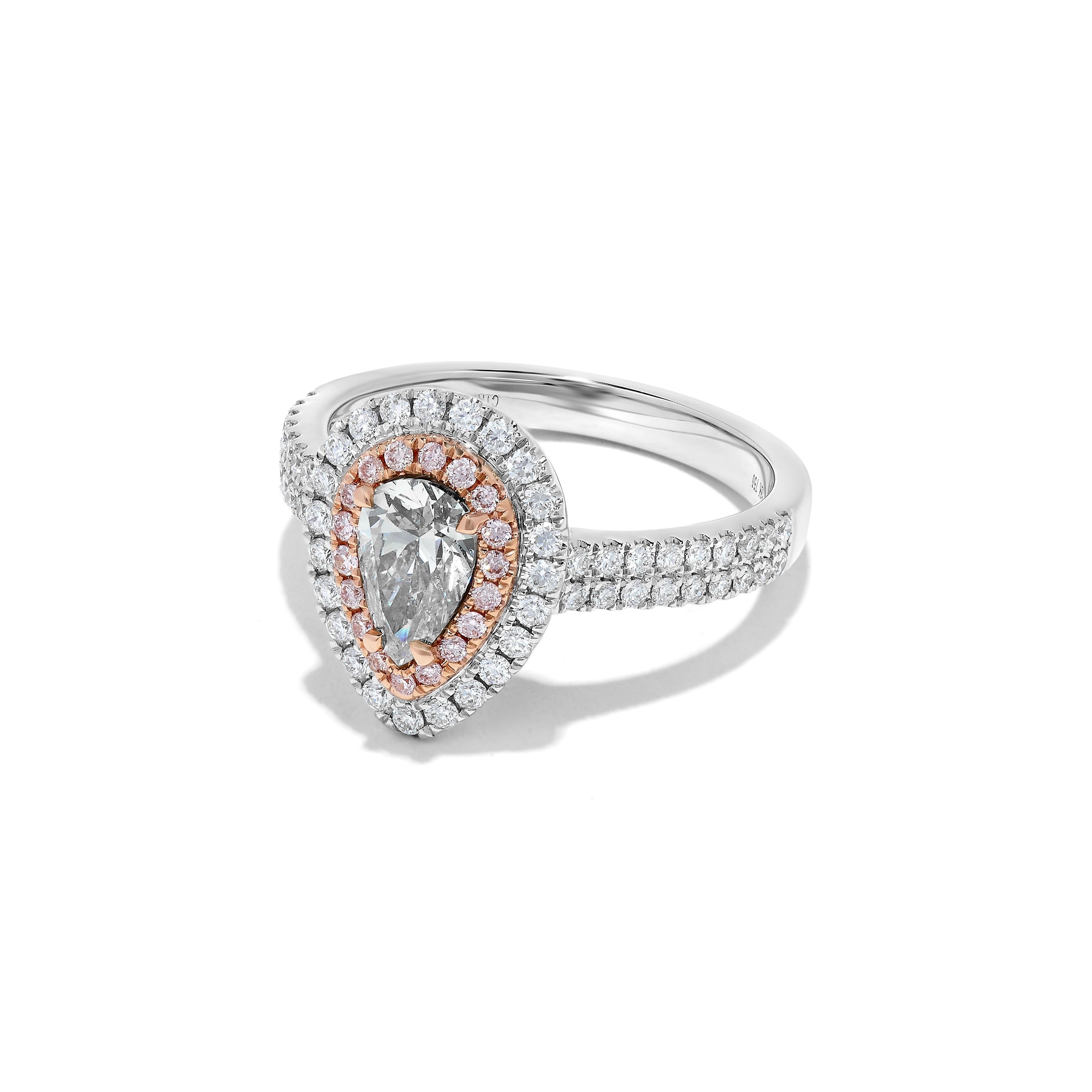 GIA Green Pear & Pink Diamond Ring JRG008GH