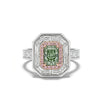 Natural Green Radiant Diamond Halo Ring | GIA Certified product image 1