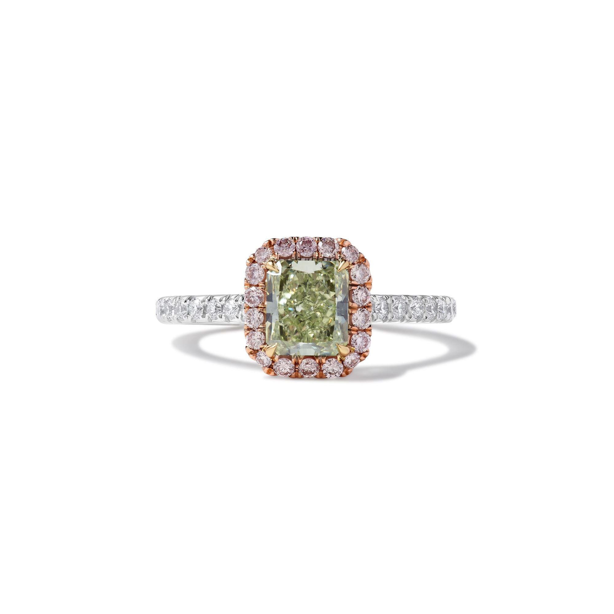 GIA Green Radiant Cut Diamond Ring JRG123G