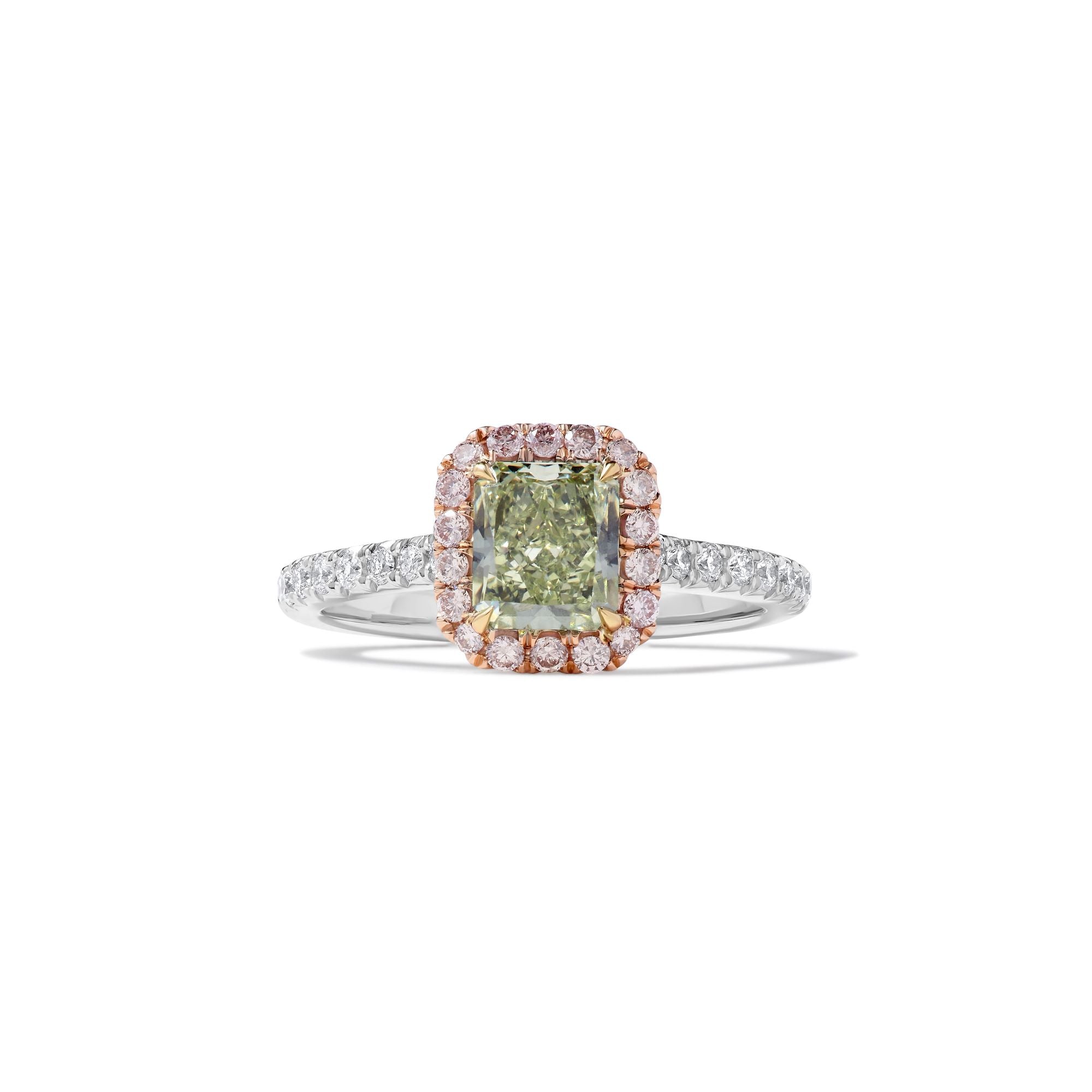 GIA Green Radiant Cut Diamond Ring JRG123G