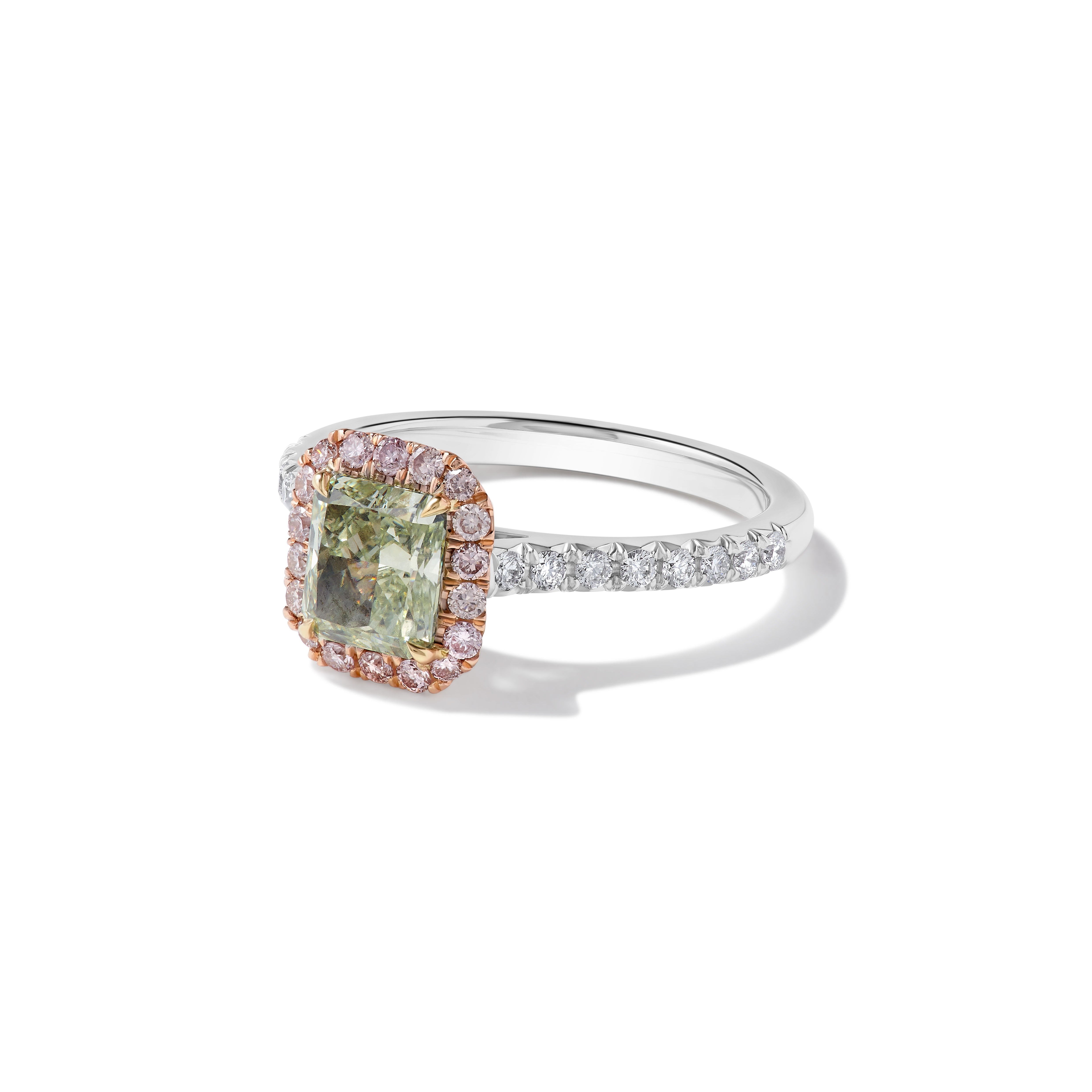 GIA Green Radiant Cut Diamond Ring JRG123G