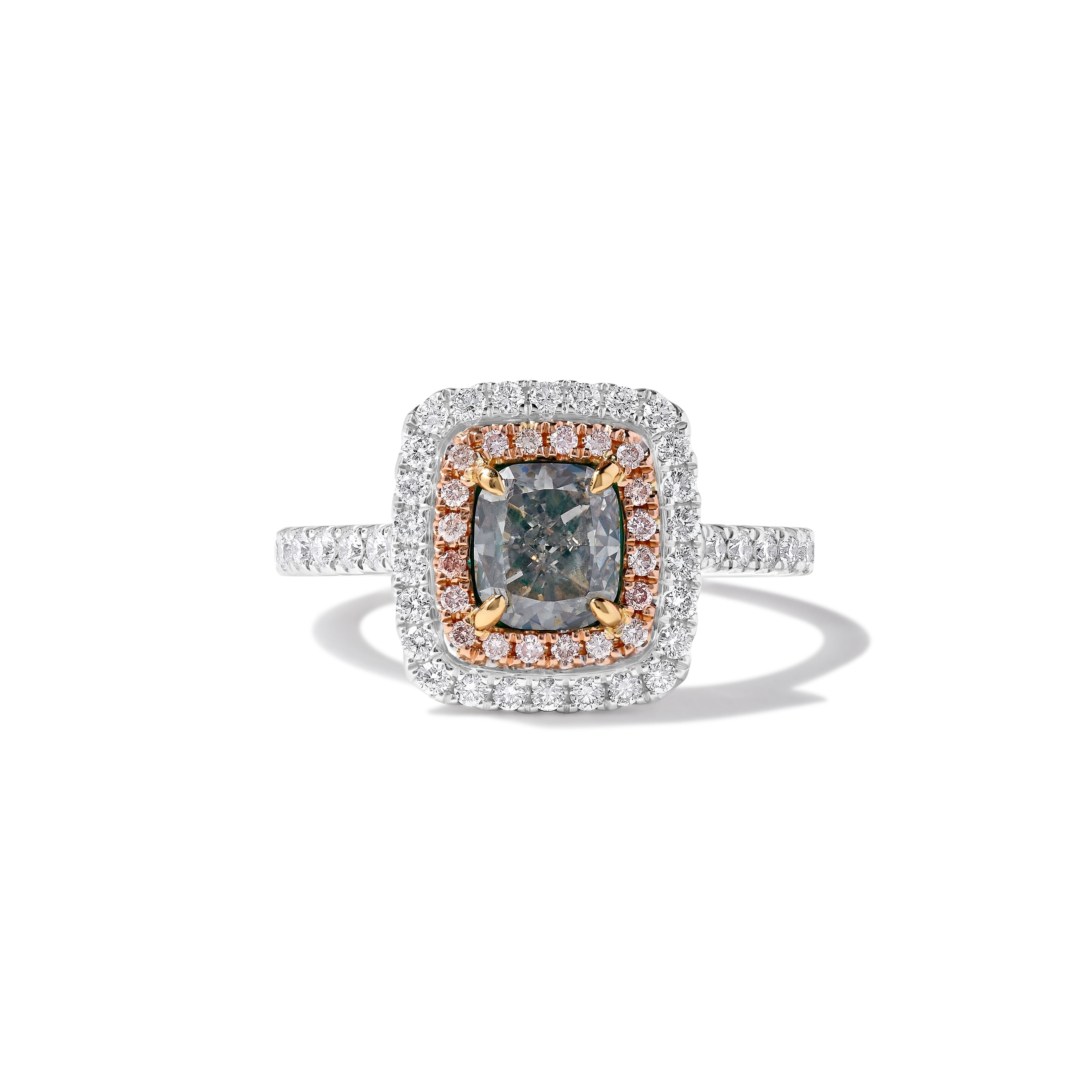 GIA Gray Cushion Cut Diamond Ring JRG131GH