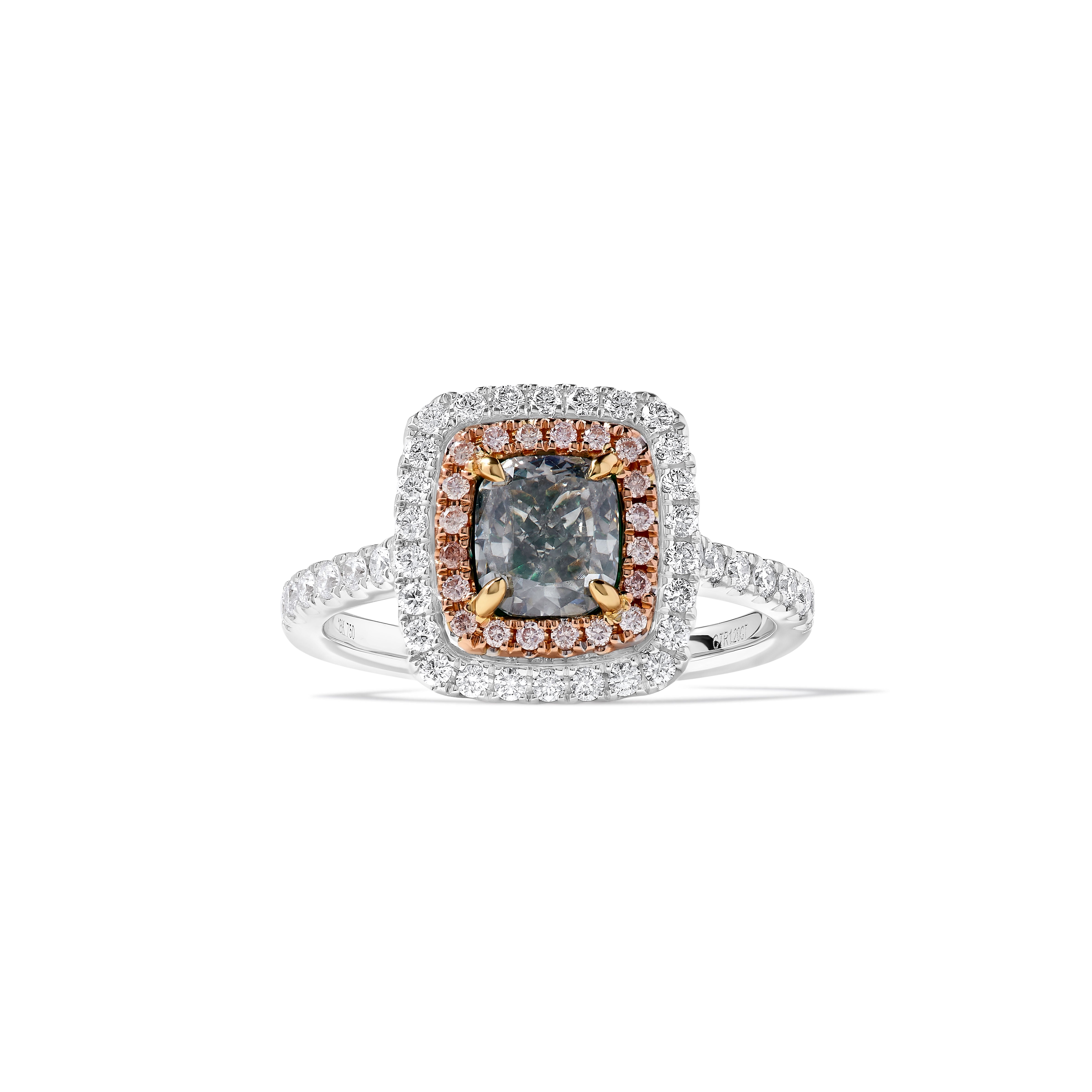 GIA Gray Cushion Cut Diamond Ring JRG131GH
