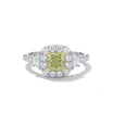 Natural Green Radiant Diamond Halo Ring | GIA Certified product image 1