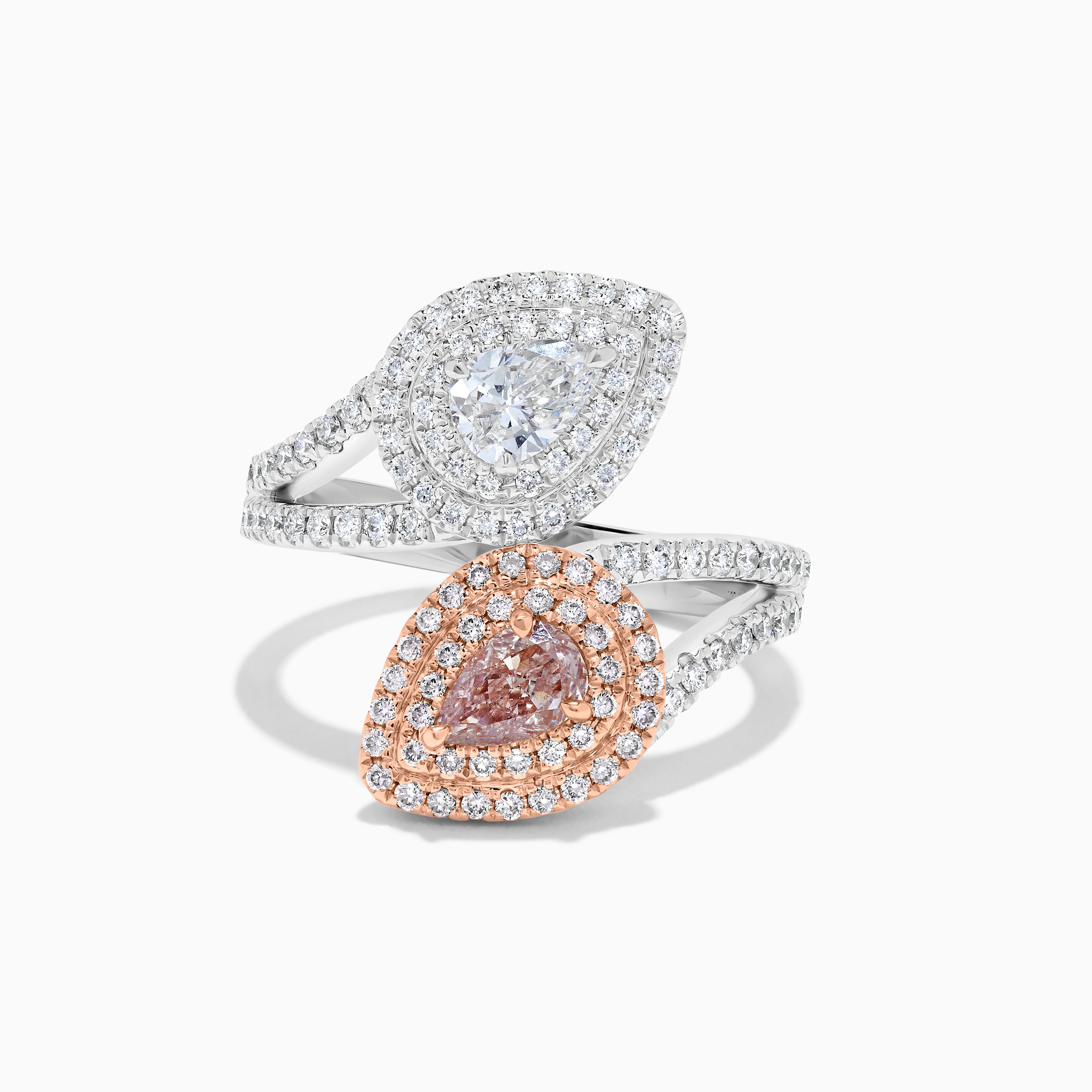 GIA Pink Pear & White Diamond Ring JRP0228H