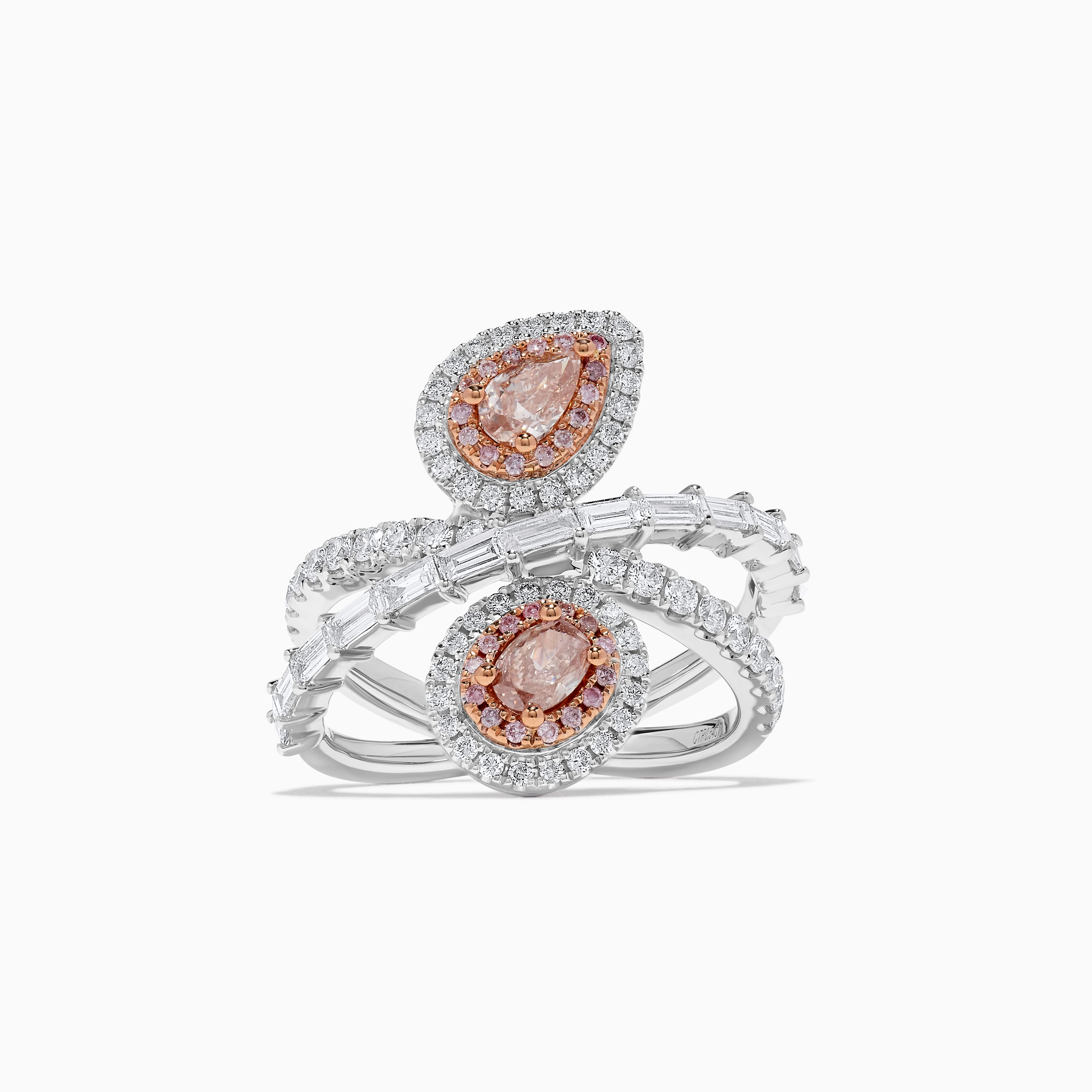 GIA Pink Pear & Oval Diamond Ring JRP0280H