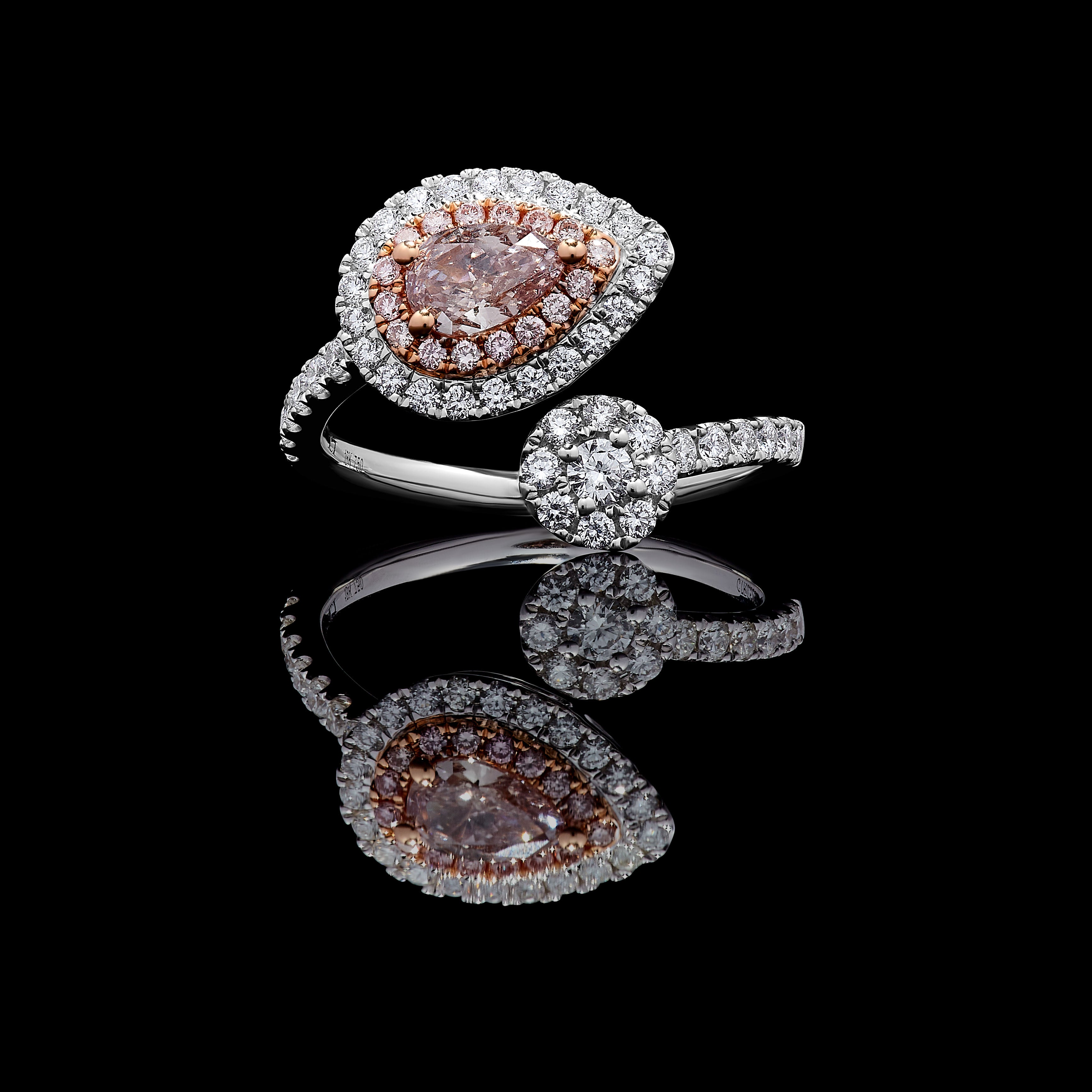 GIA Pink Pear Cut Diamond Ring JRP0284H