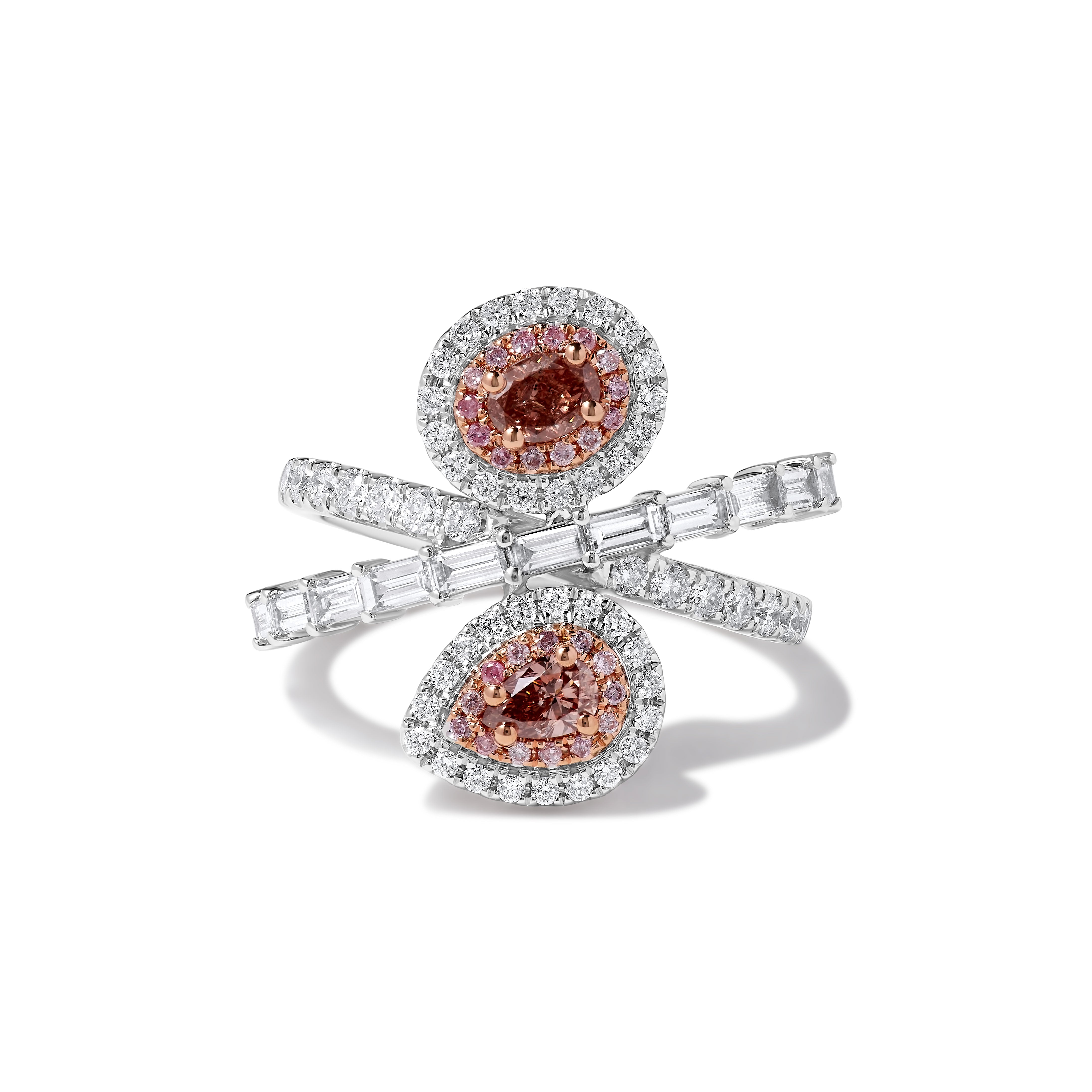 GIA Pink Pear & Oval Diamond Ring JRP0292H