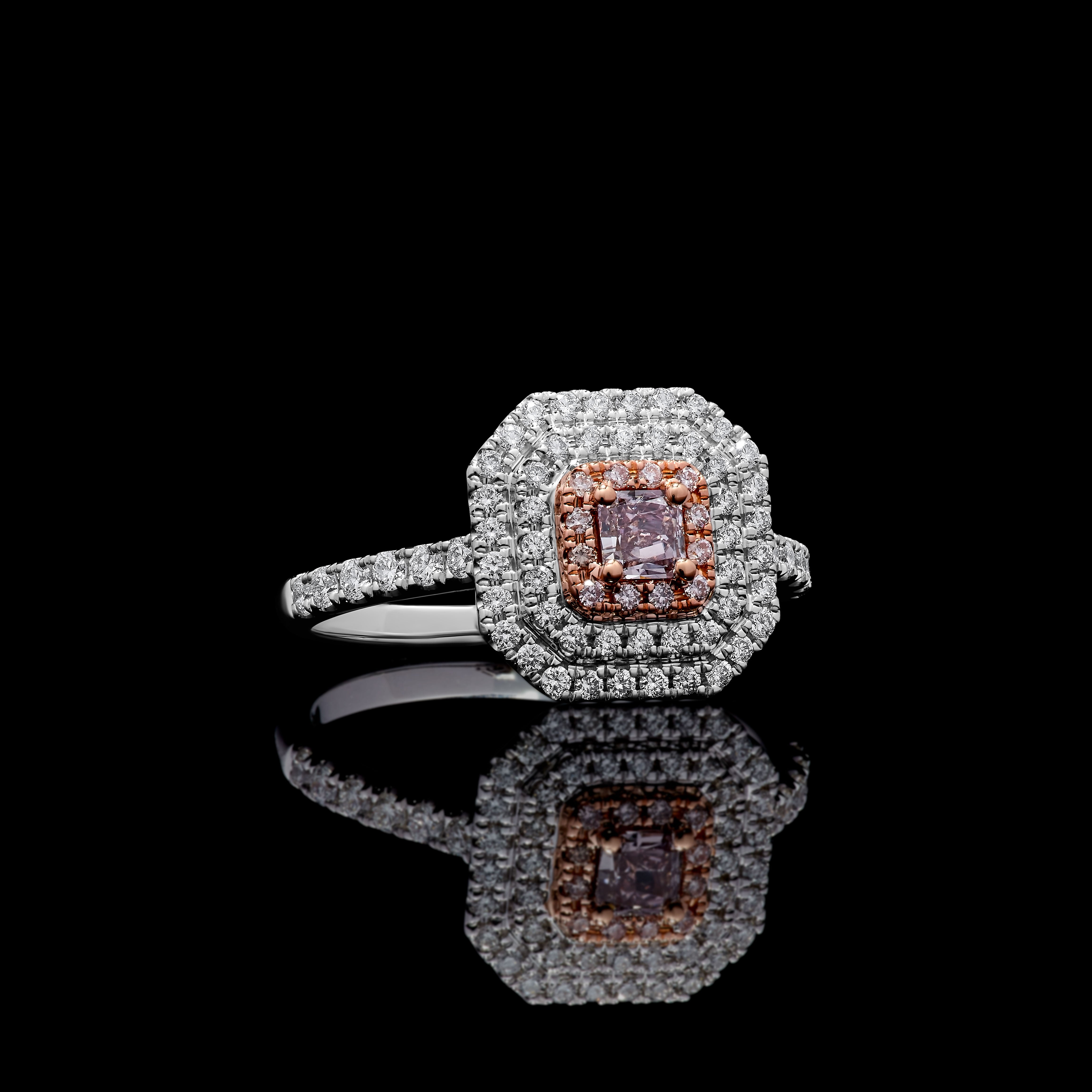 GIA Pink Radiant Cut Diamond Ring JRP0294H