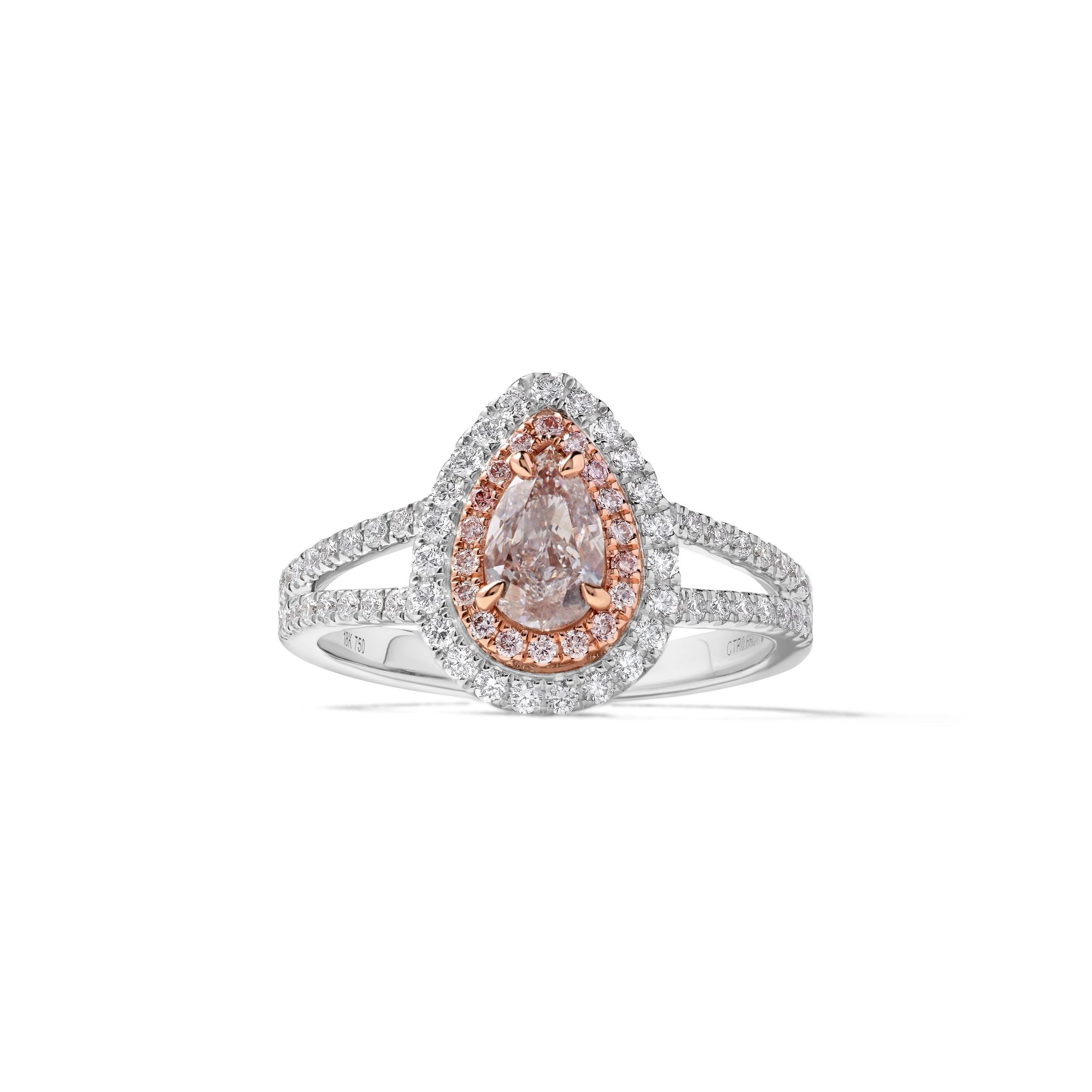 Natural Pink Pear Diamond Ring GIA Certified product image 3