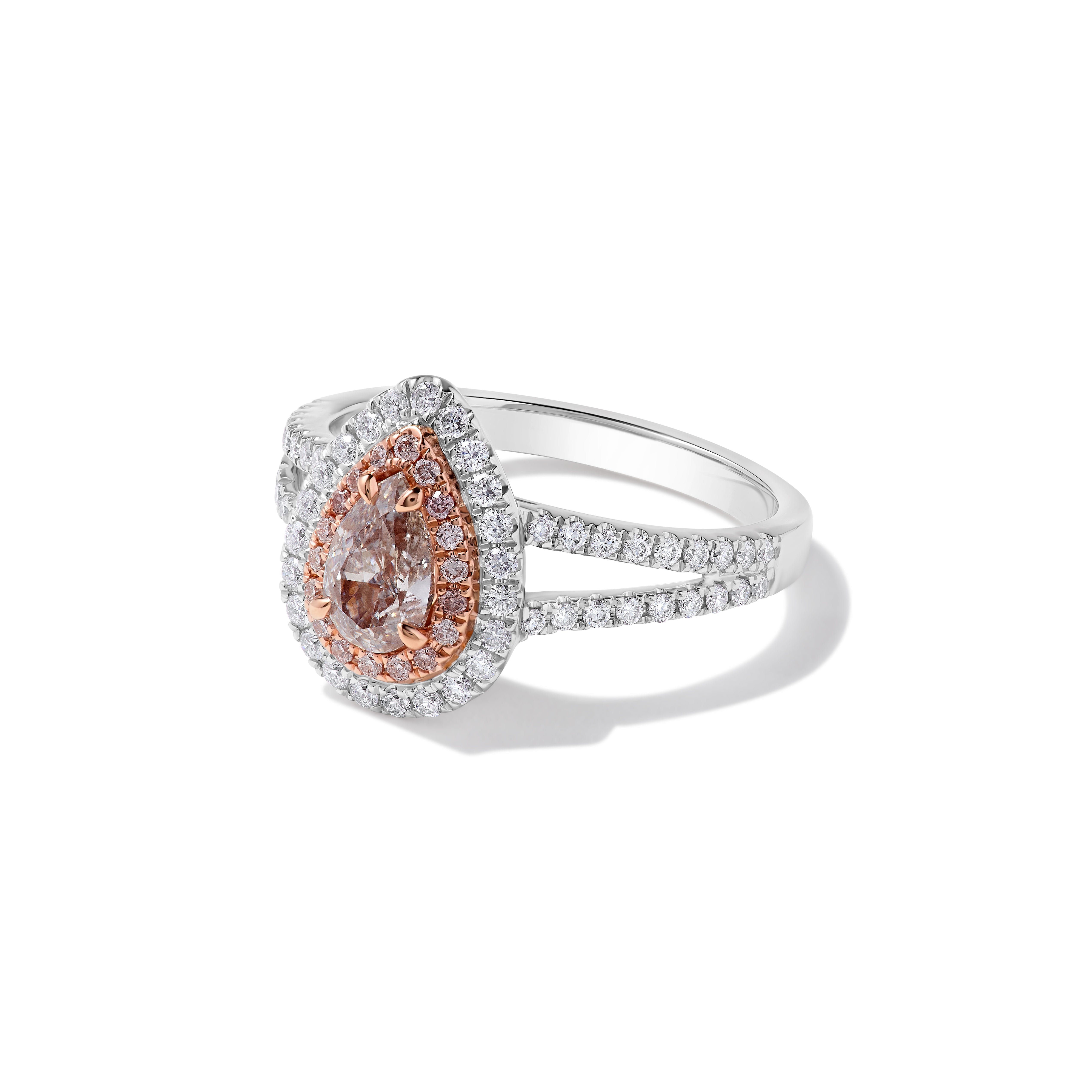 Natural Pink Pear Diamond Ring GIA Certified product image 2