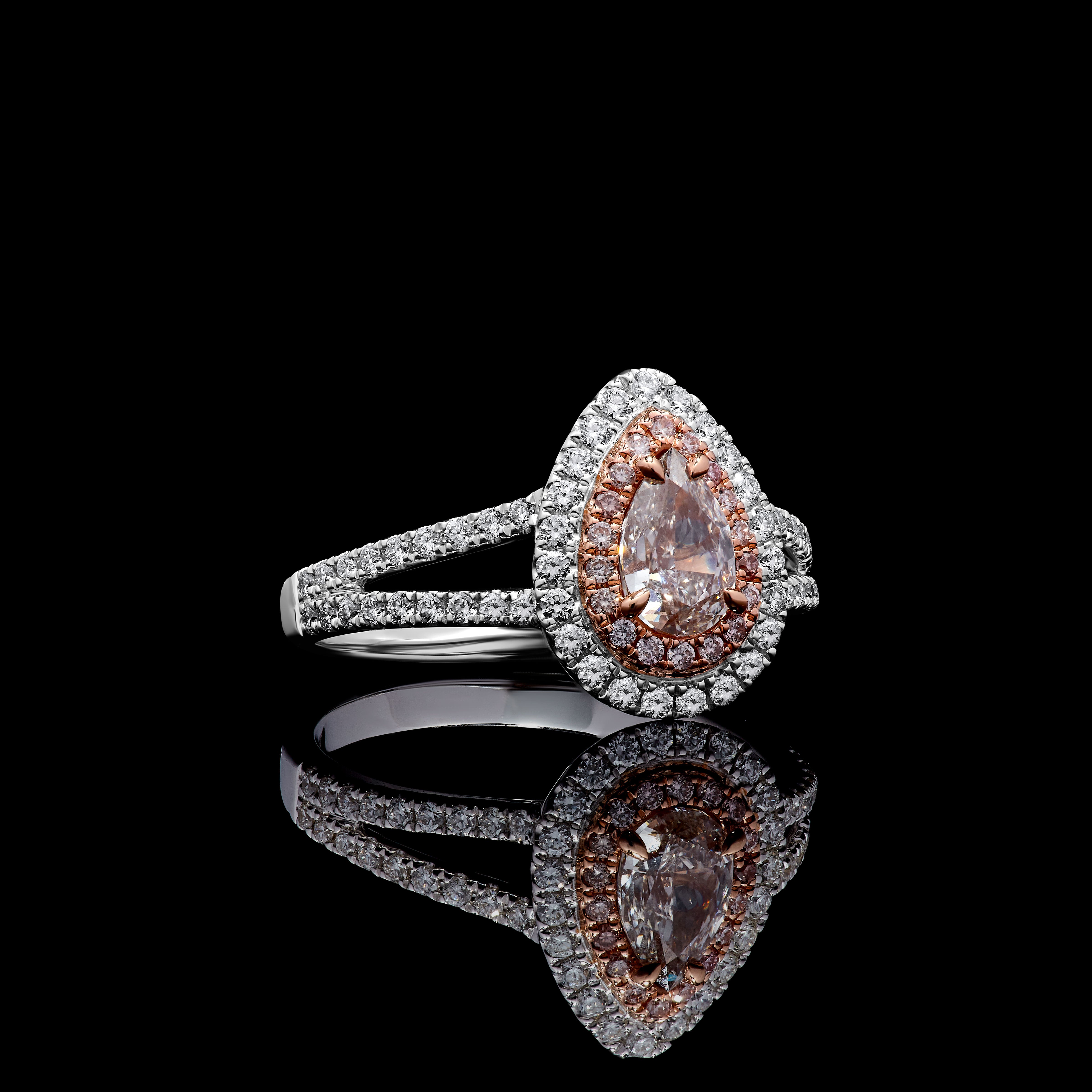 GIA Pink Pear Cut Diamond Ring JRP0295H