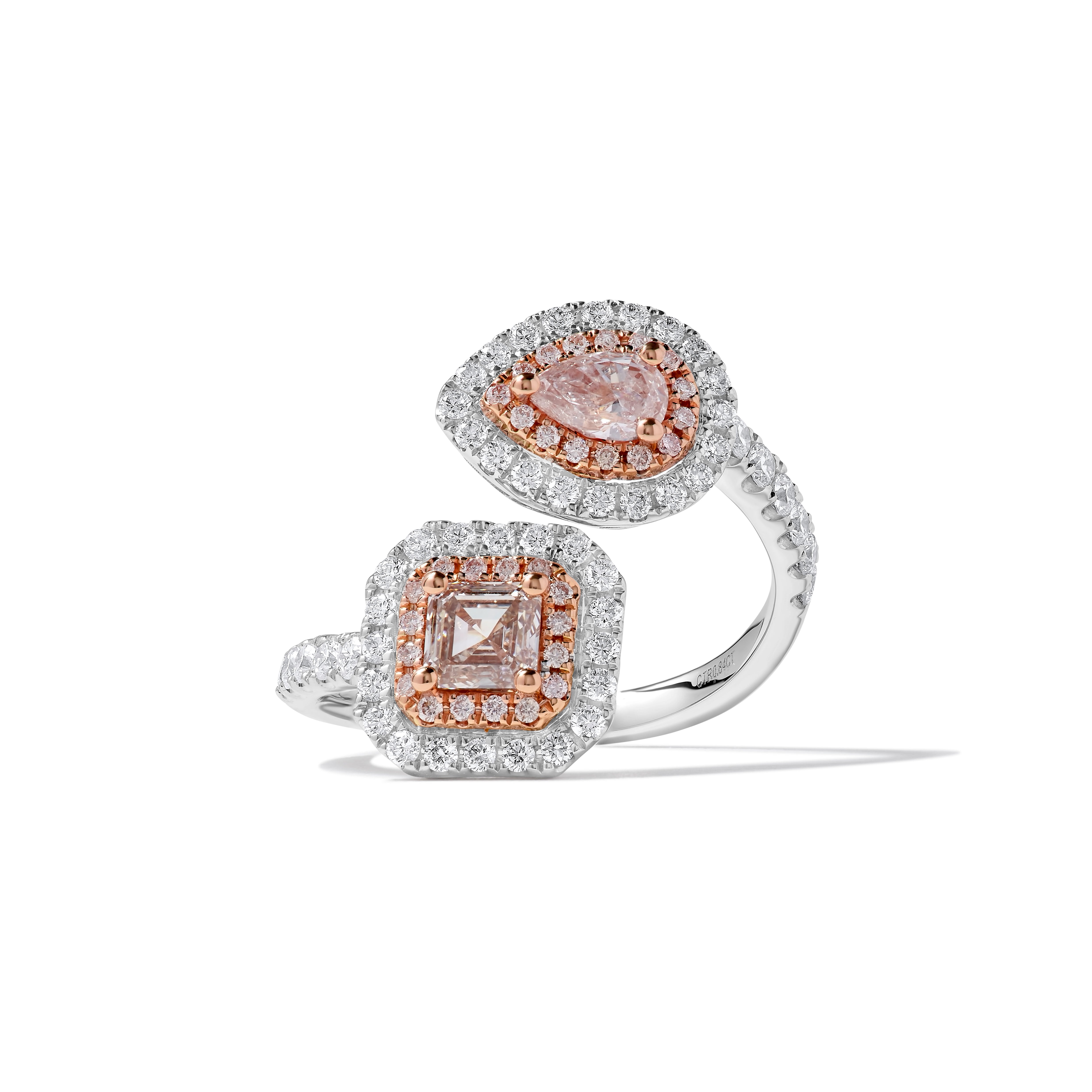Natural Pink Asscher Diamond Ring GIA Certified product image 3