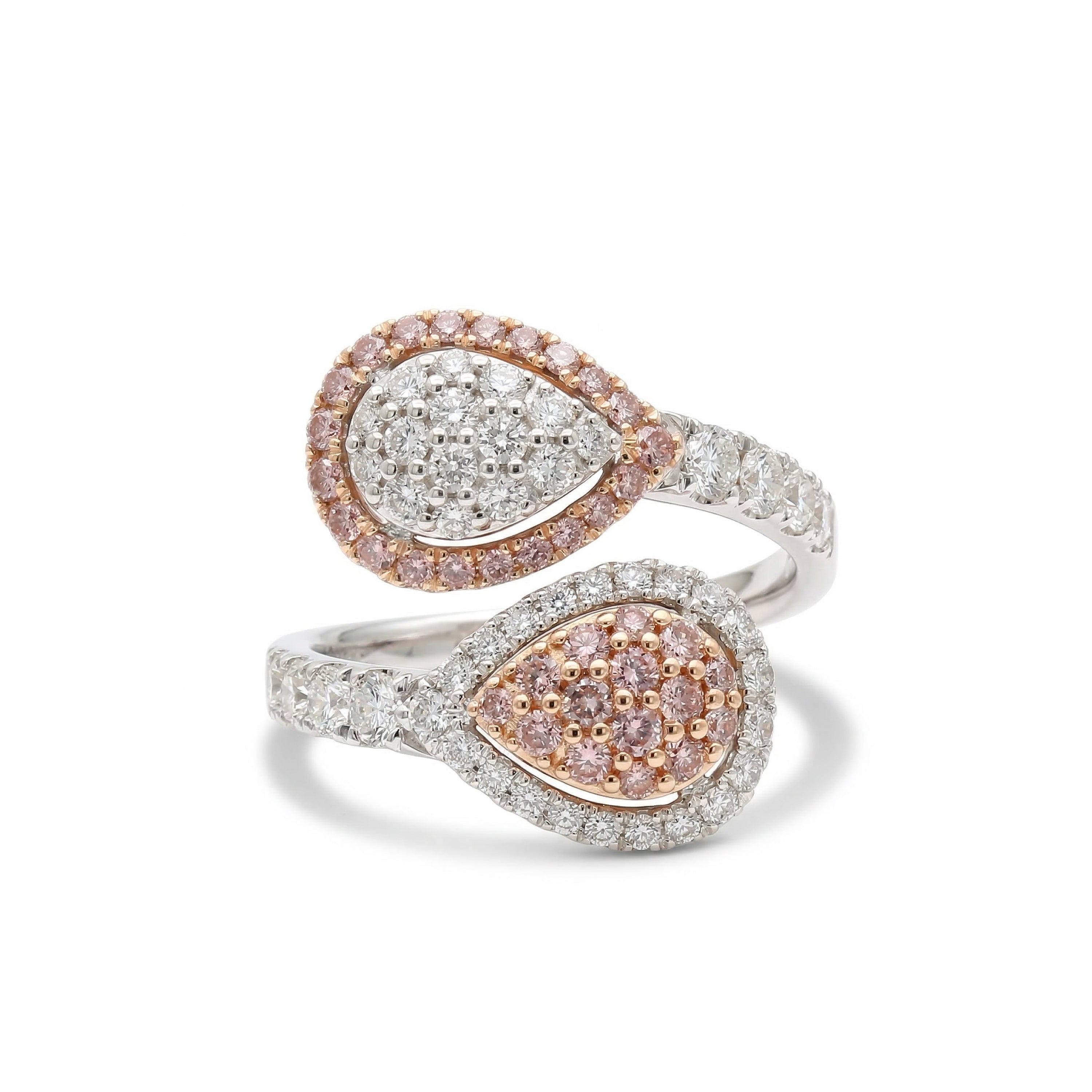 Natural Pink Pavé Diamond Crossover Ring product image 1