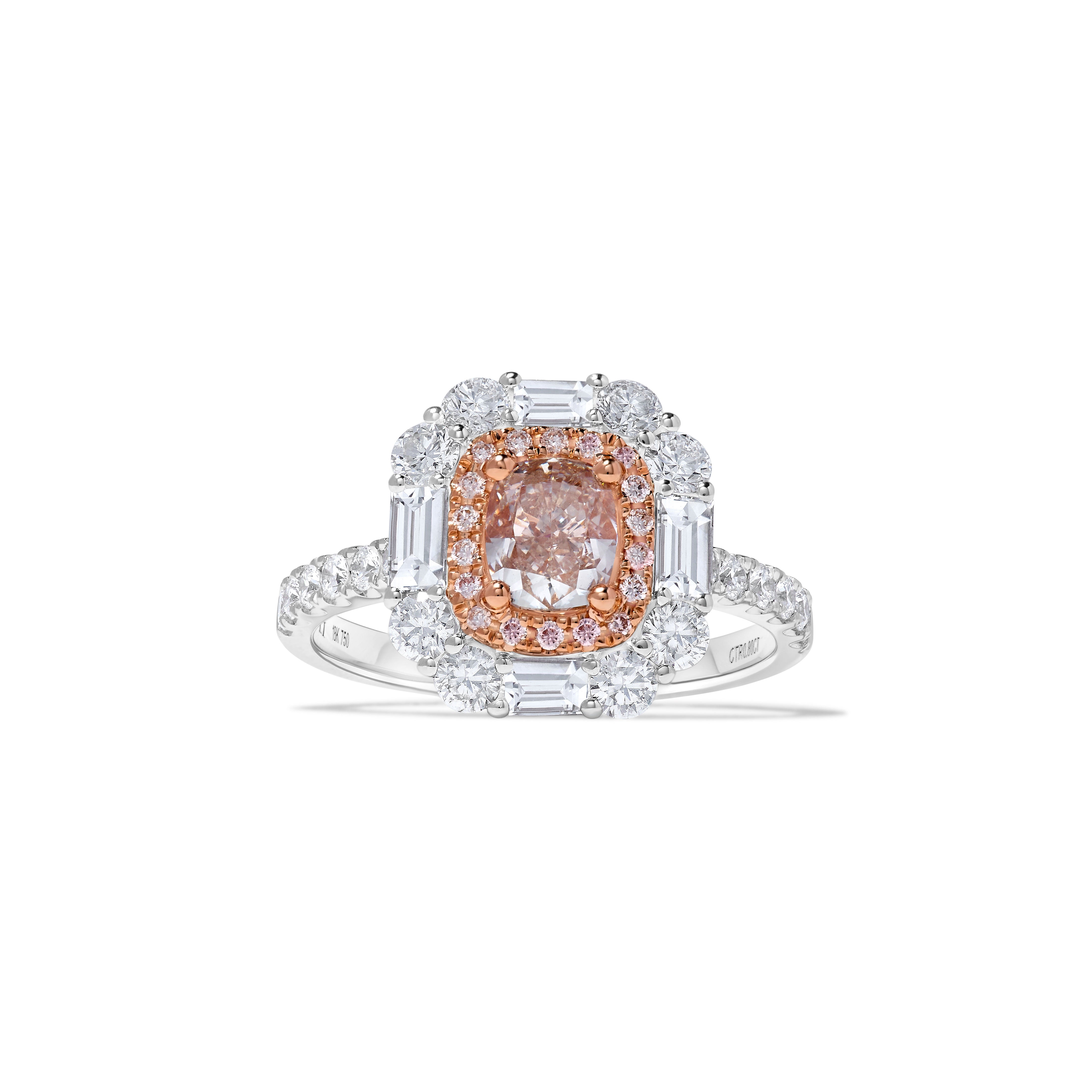 GIA Pink Cushion Cut Diamond Ring JRP0326H