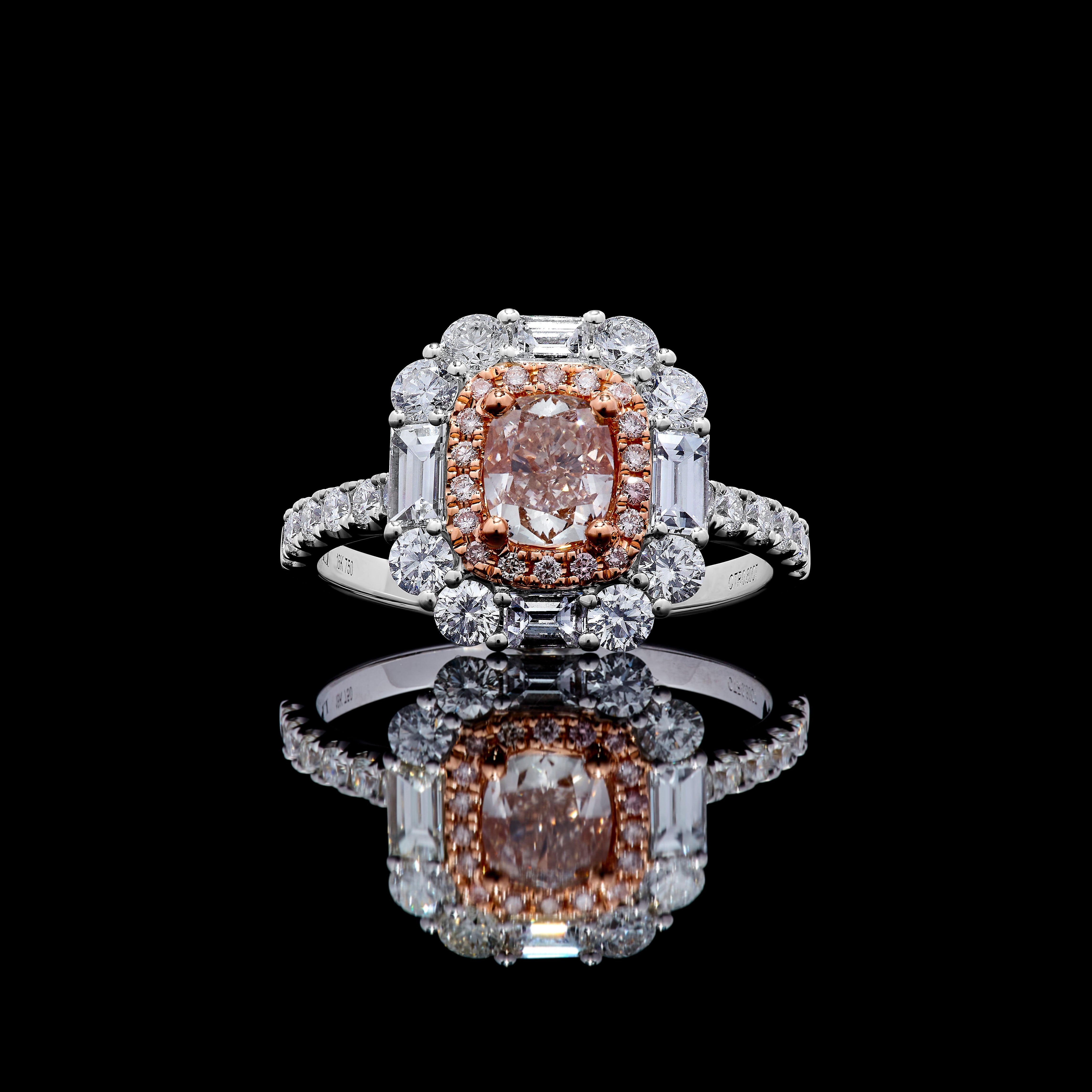 GIA Pink Cushion Cut Diamond Ring JRP0326H