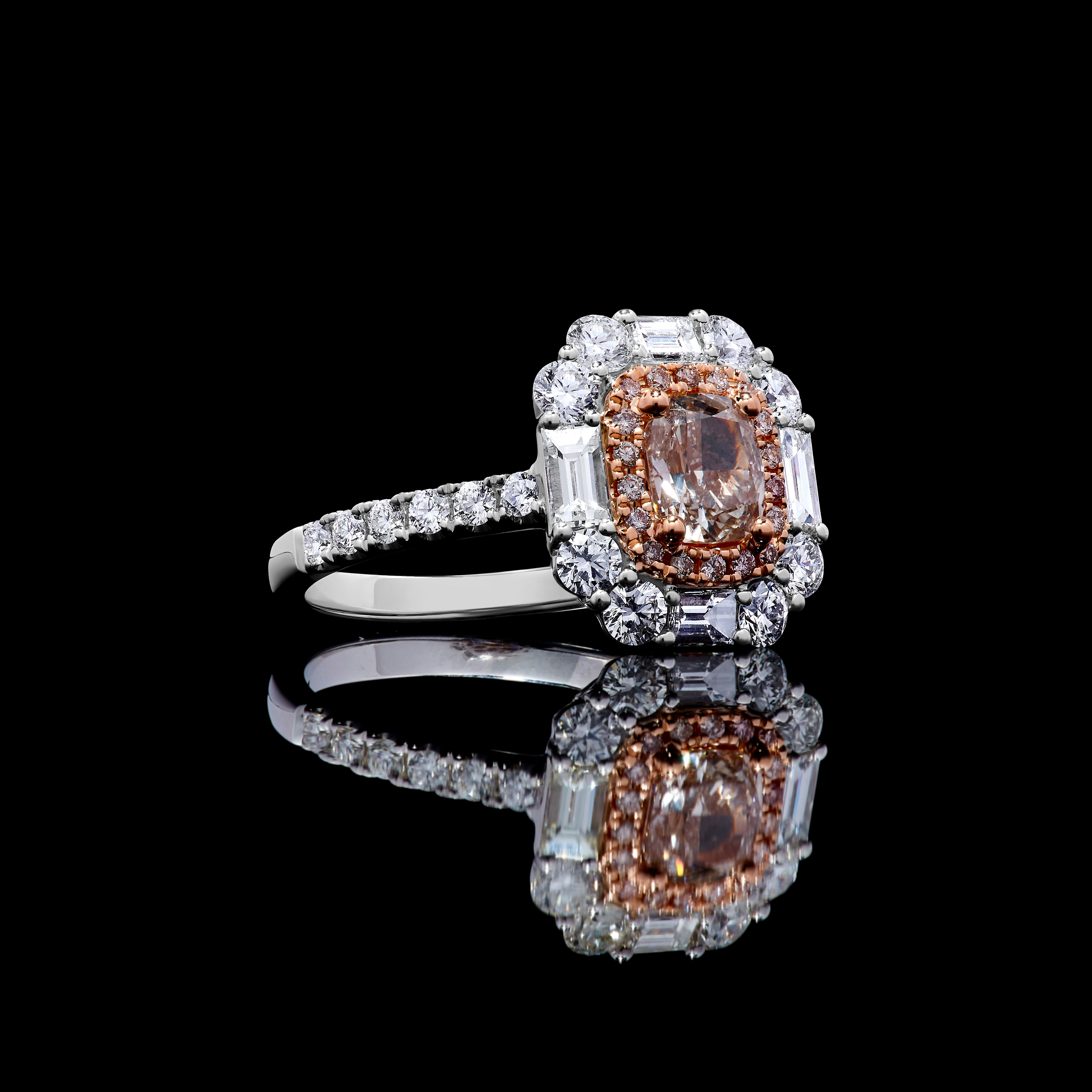 GIA Pink Cushion Cut Diamond Ring JRP0326H