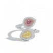 Natural Purple & Yellow Pear Diamond Crossover Ring | GIA Certified product image 1