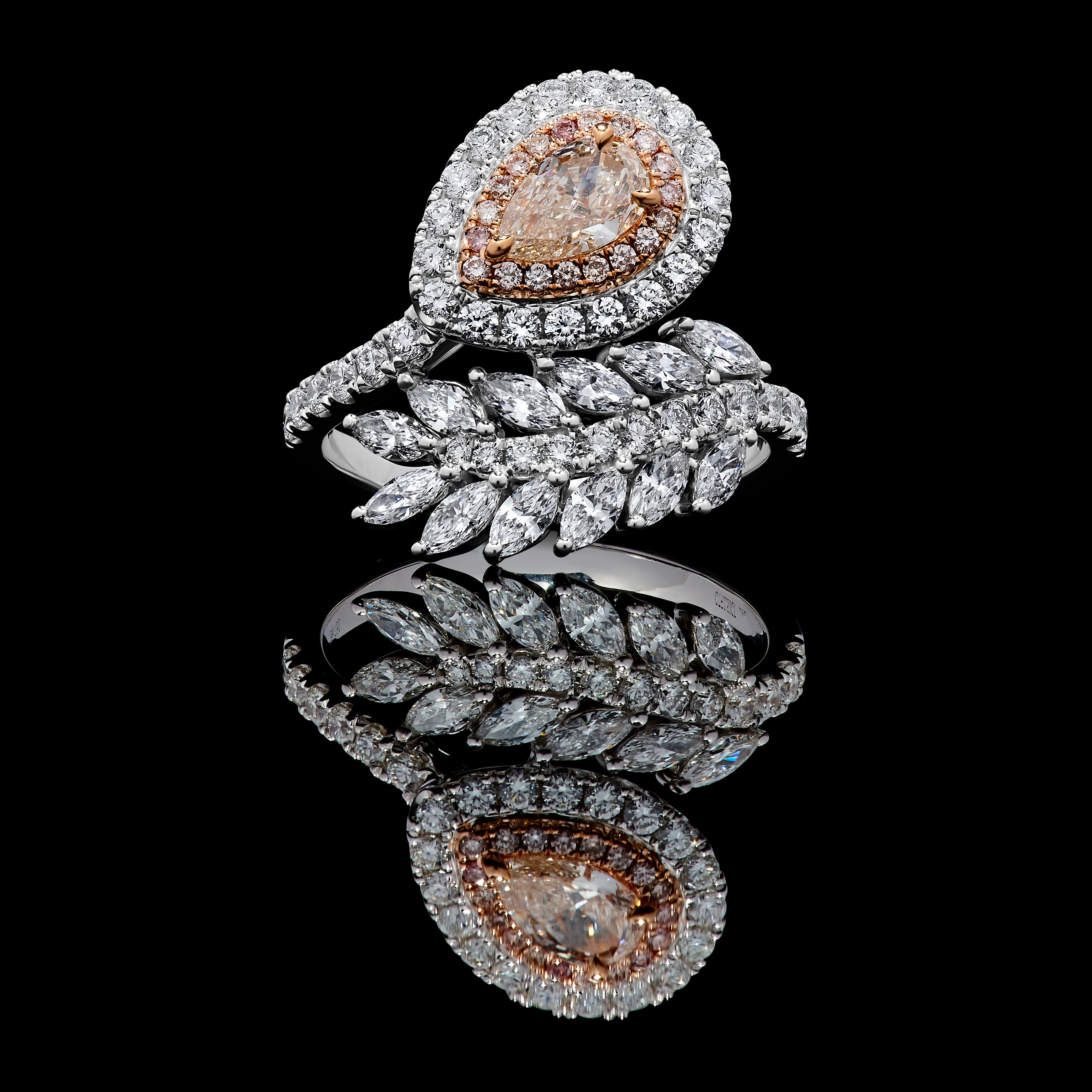 Pink Pear Diamond Ring JRP0354H