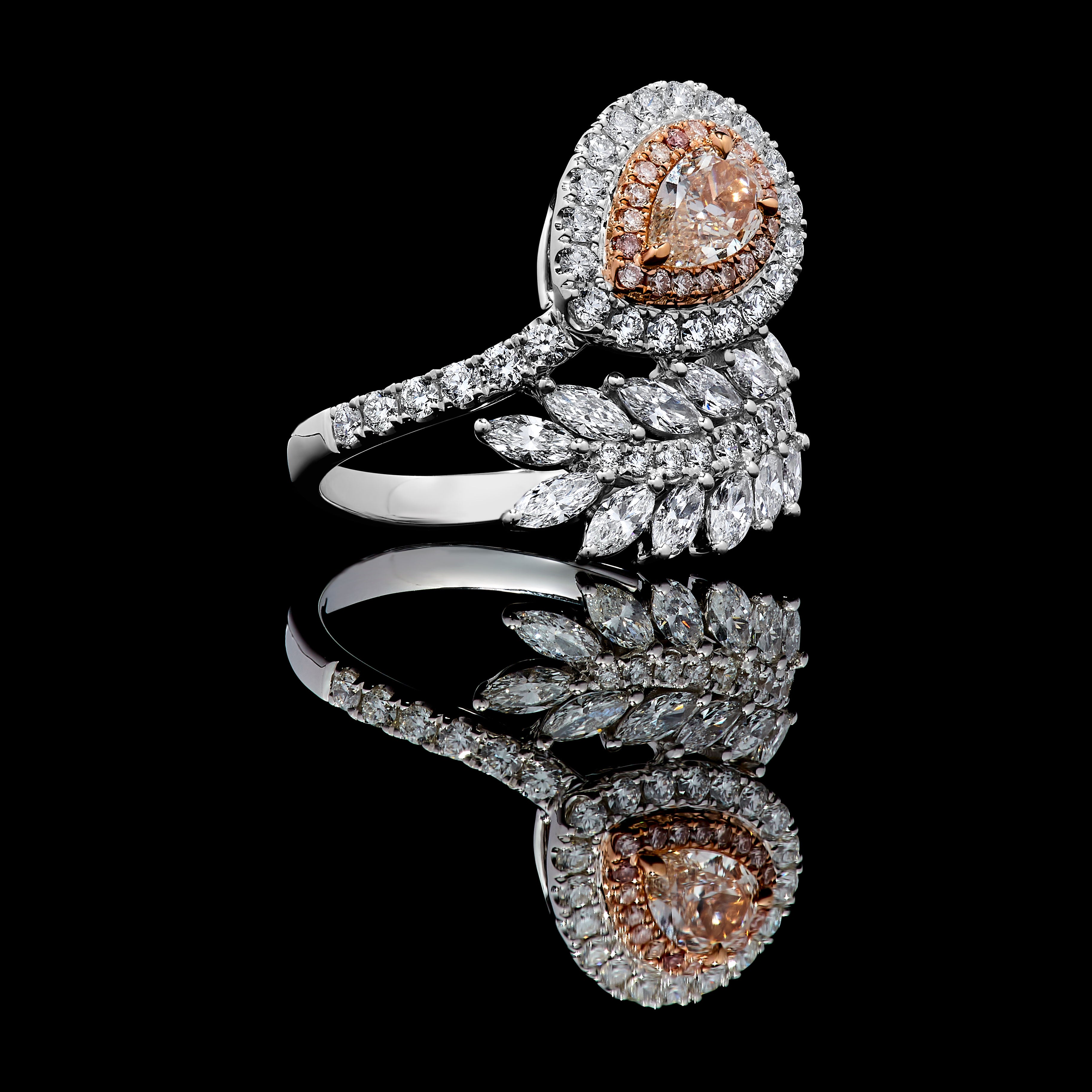 Pink Pear Diamond Ring JRP0354H