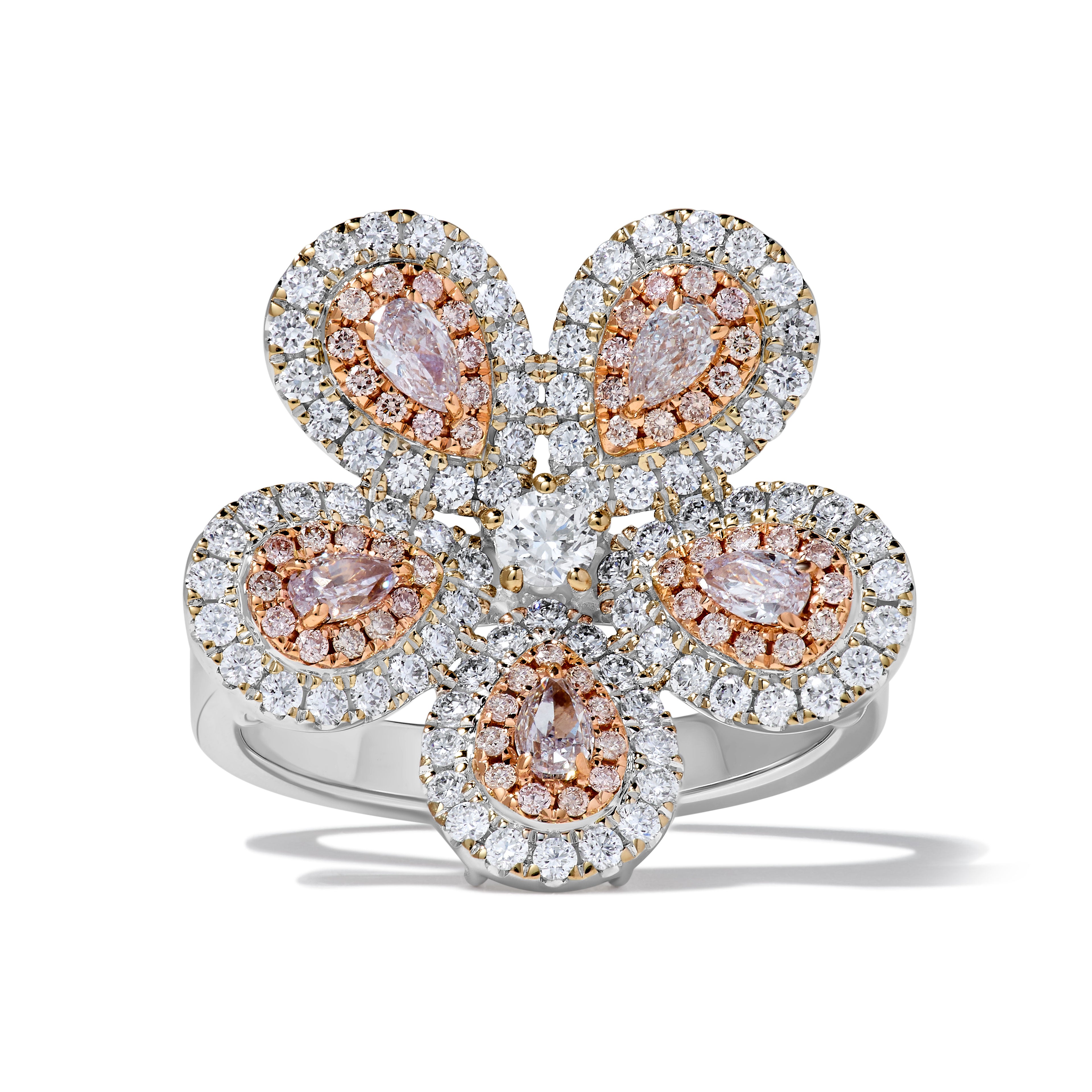 Natural Pink Pear Diamond Ring GIA Certified product image 1