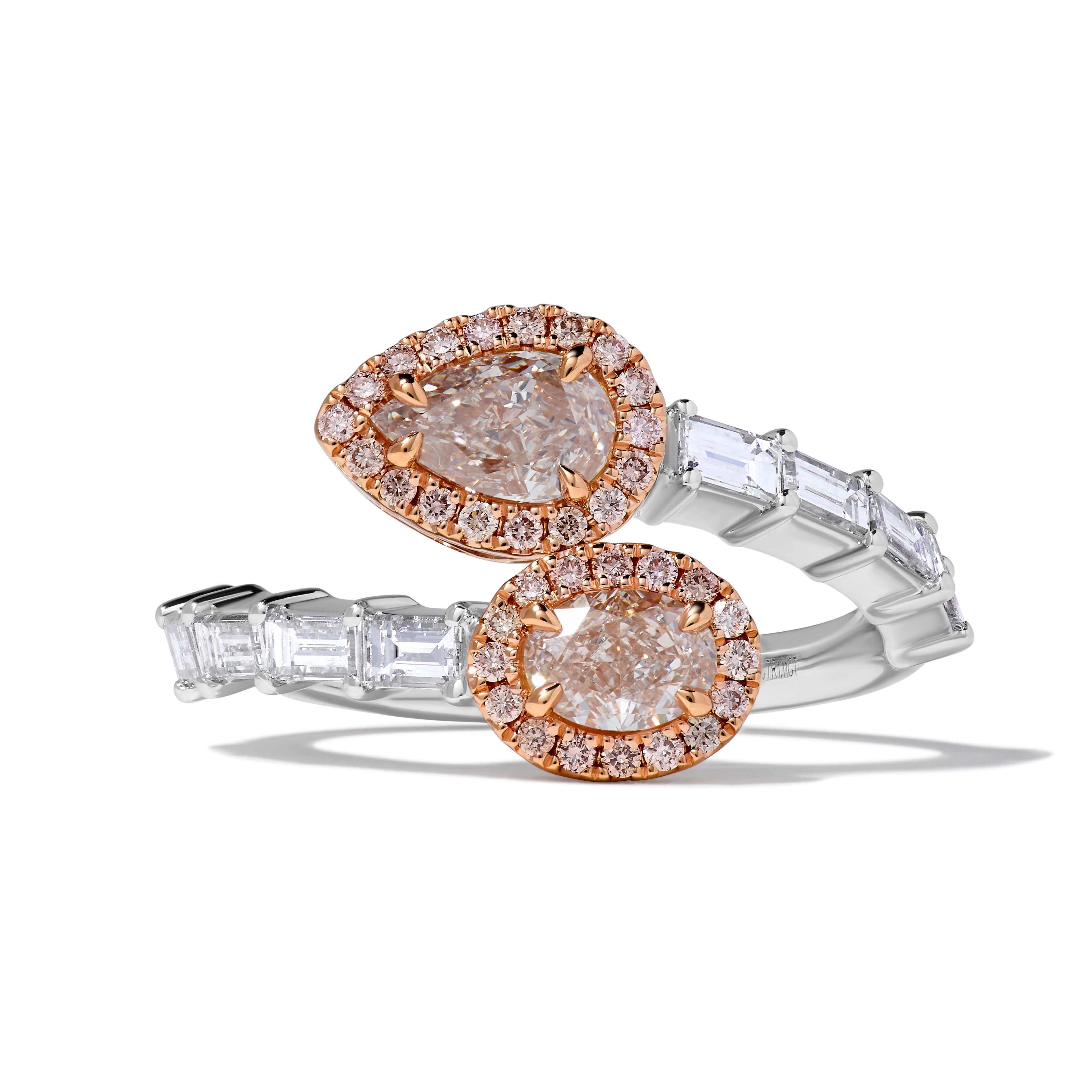 Natural Pink Pear Diamond Ring GIA Certified product image 1