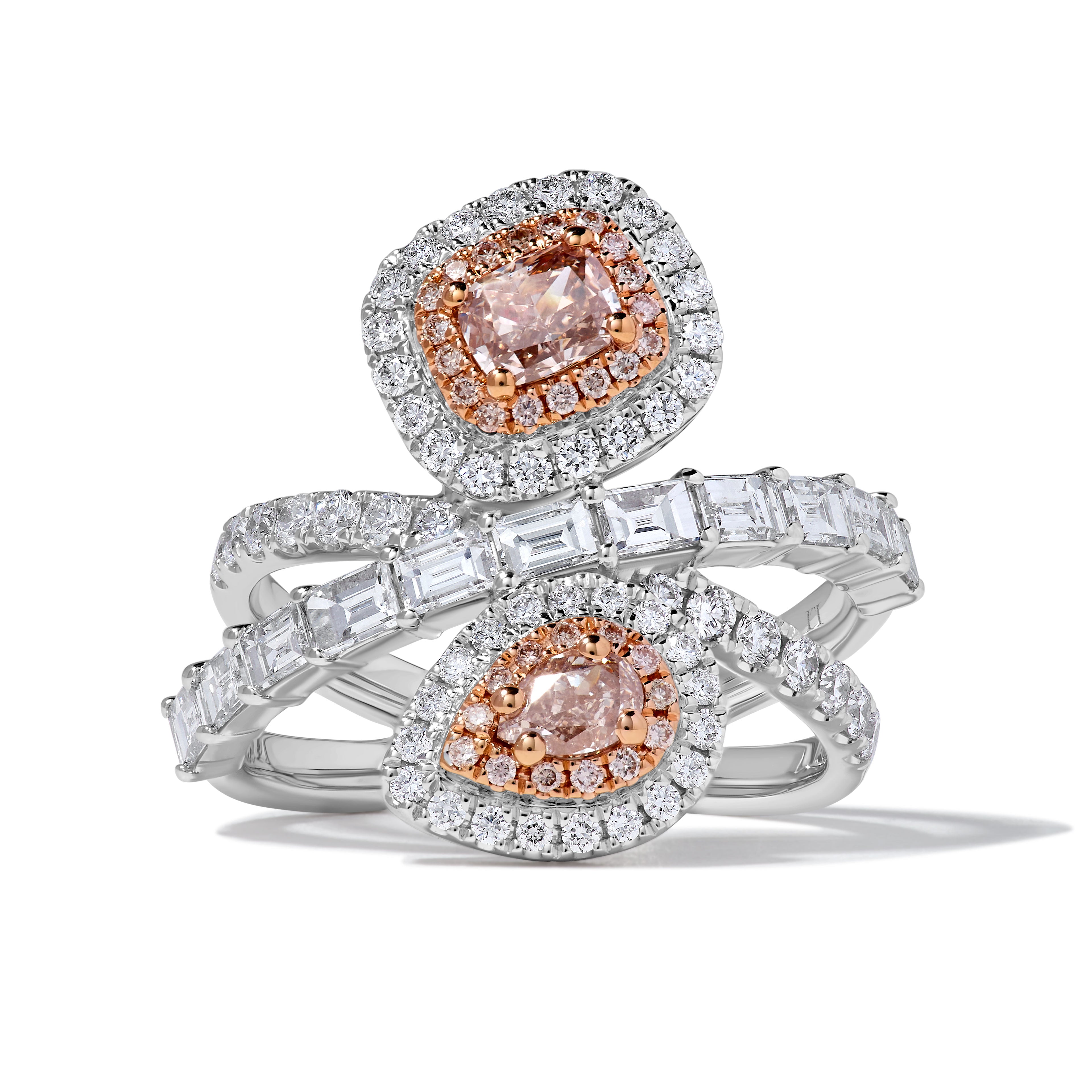 Natural Pink Pear Diamond Ring GIA Certified product image 1