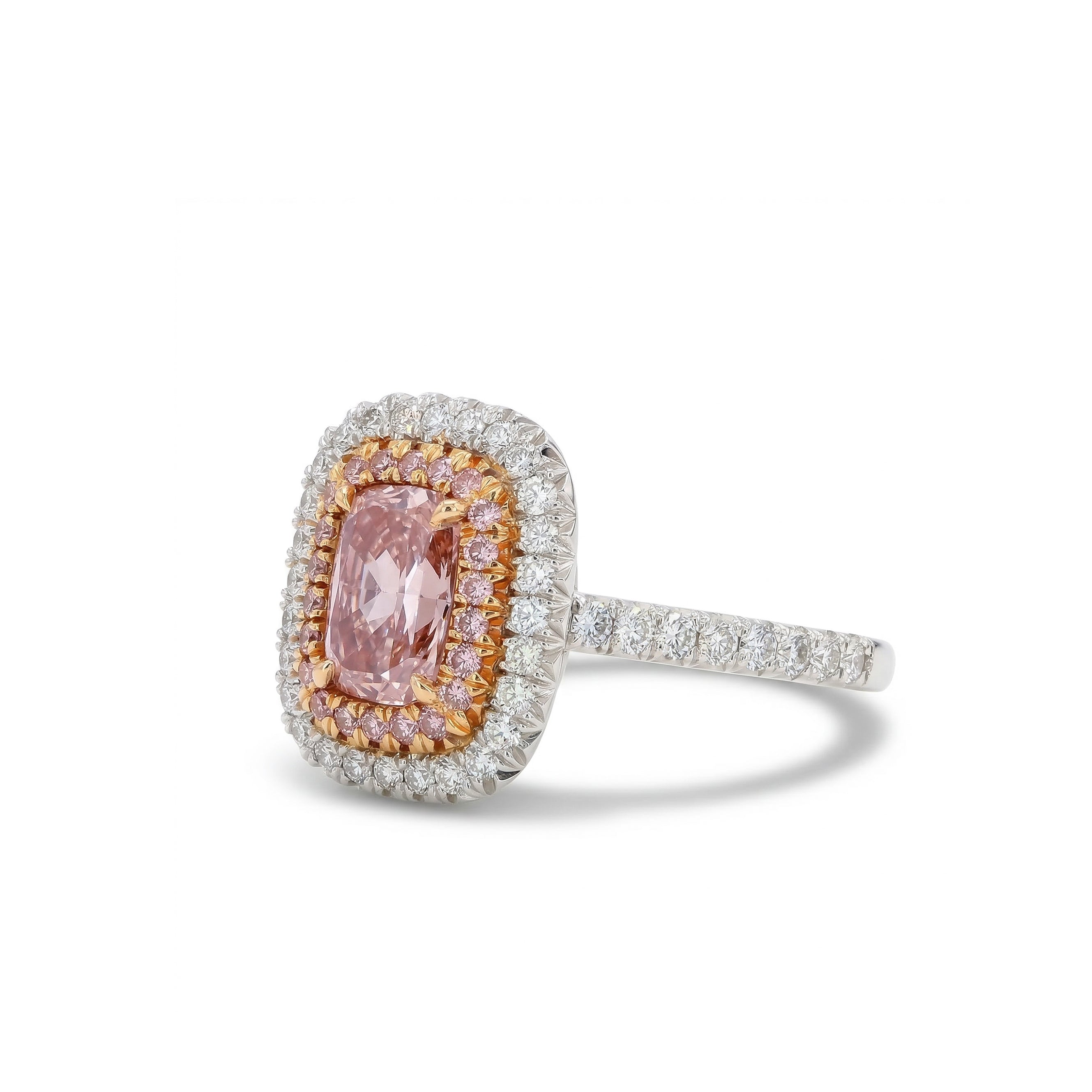 Natural Purple Cushion Diamond Halo Ring | GIA Certified product image 2