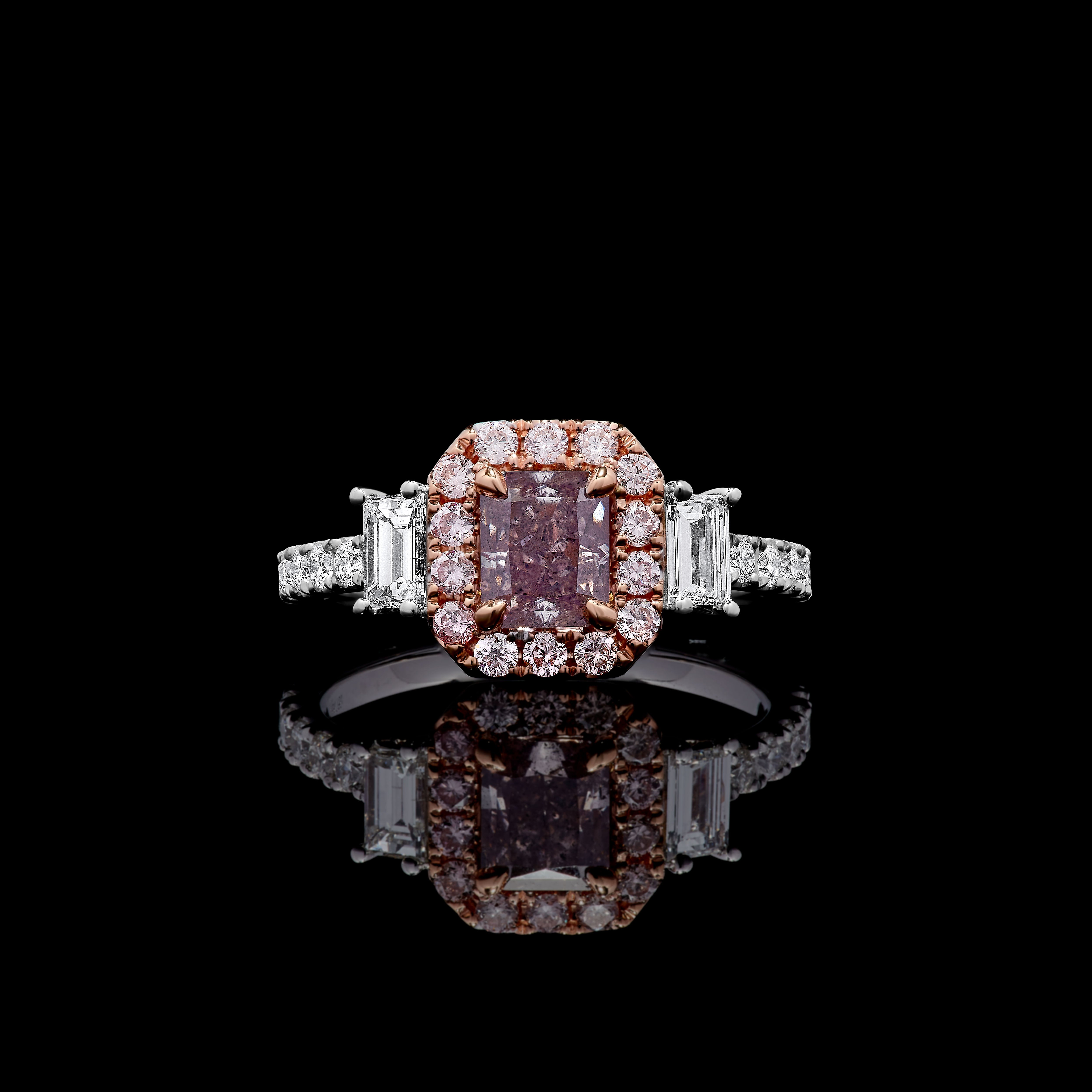 GIA Pink Radiant Cut Diamond Ring JRP199GH