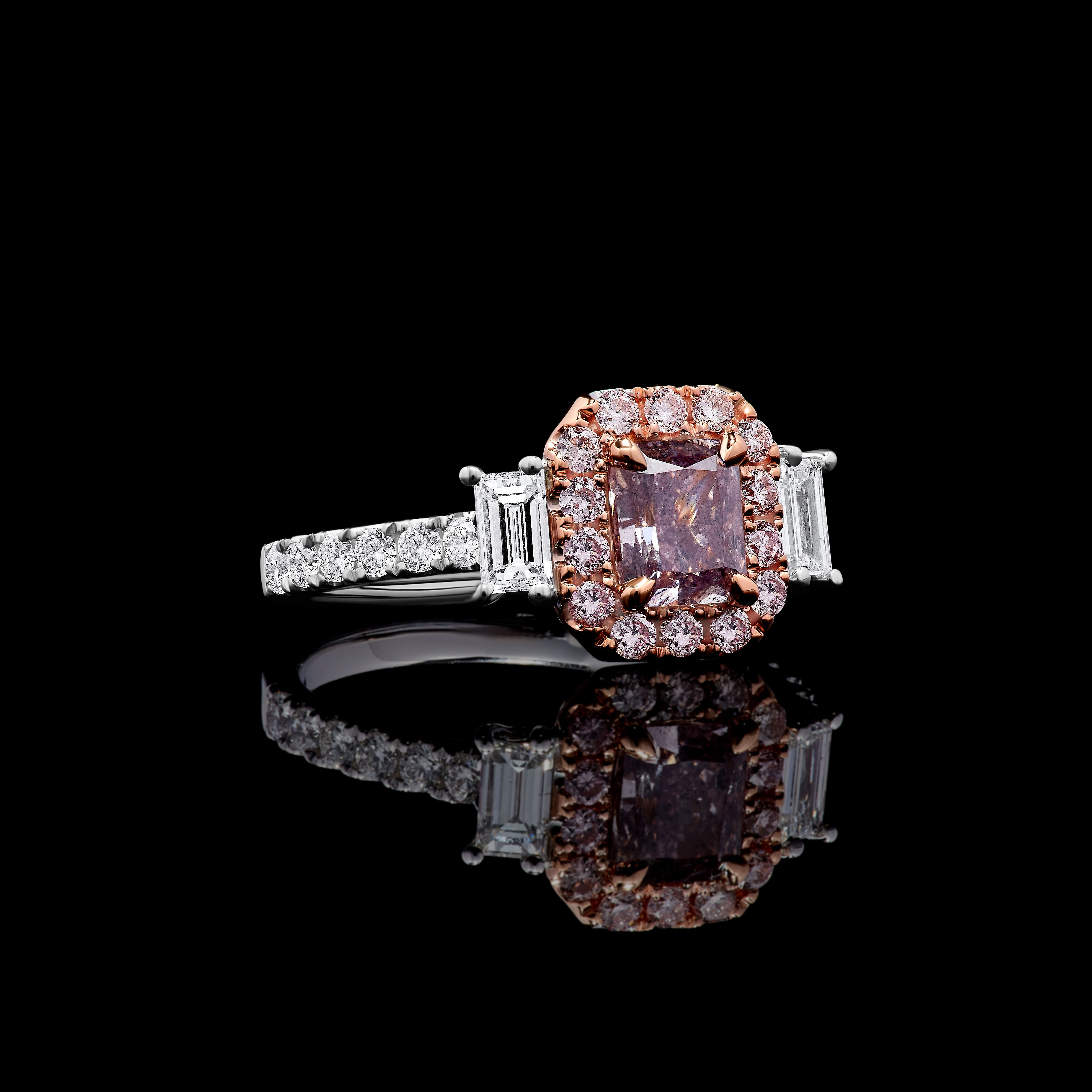 GIA Pink Radiant Cut Diamond Ring JRP199GH