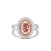 Natural Pink Oval Diamond Halo Ring | GIA Certified product image 1