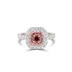 Natural Red Asscher Diamond Halo Ring | GIA Certified product image 1