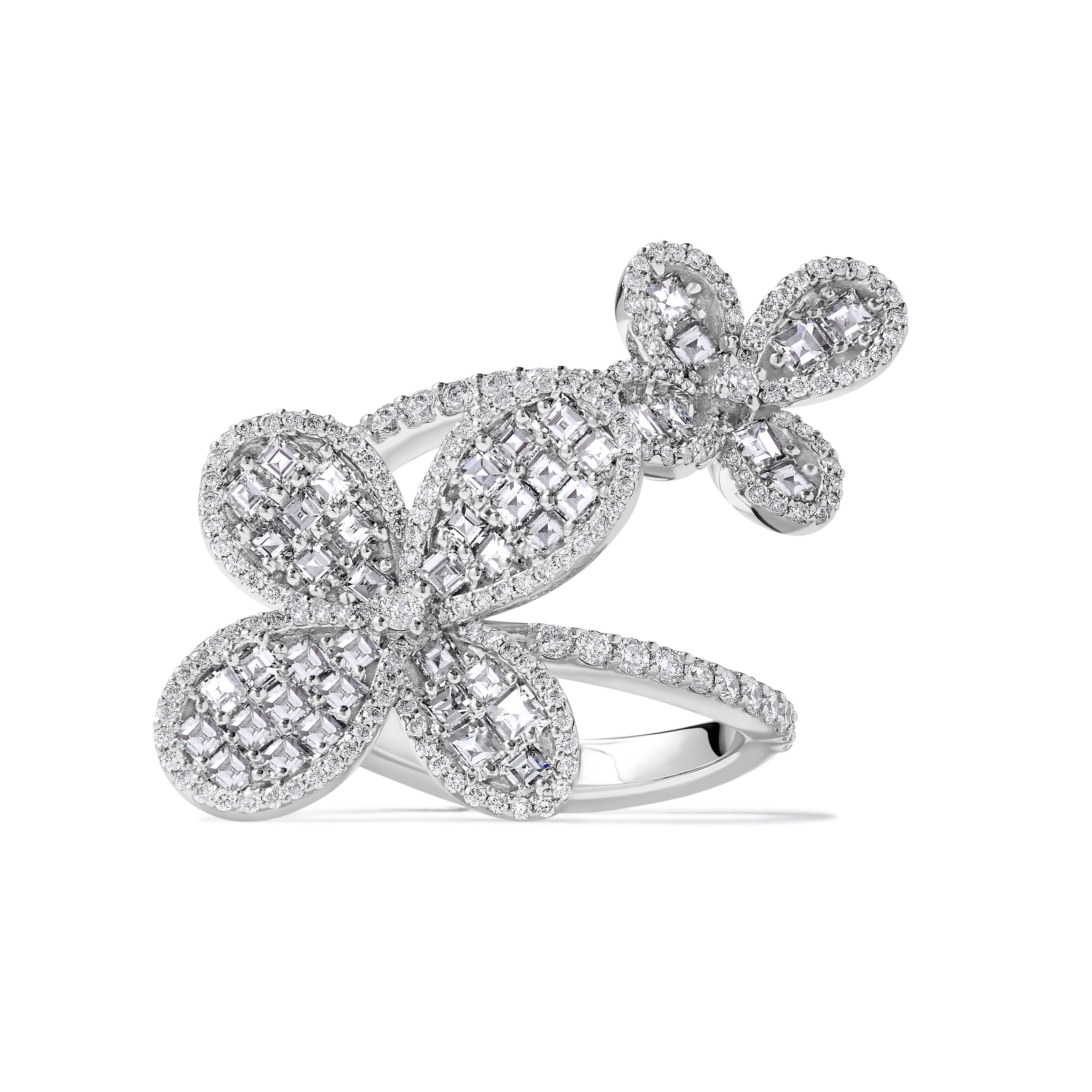 White Princess Cut Diamond Ring JRW116GX