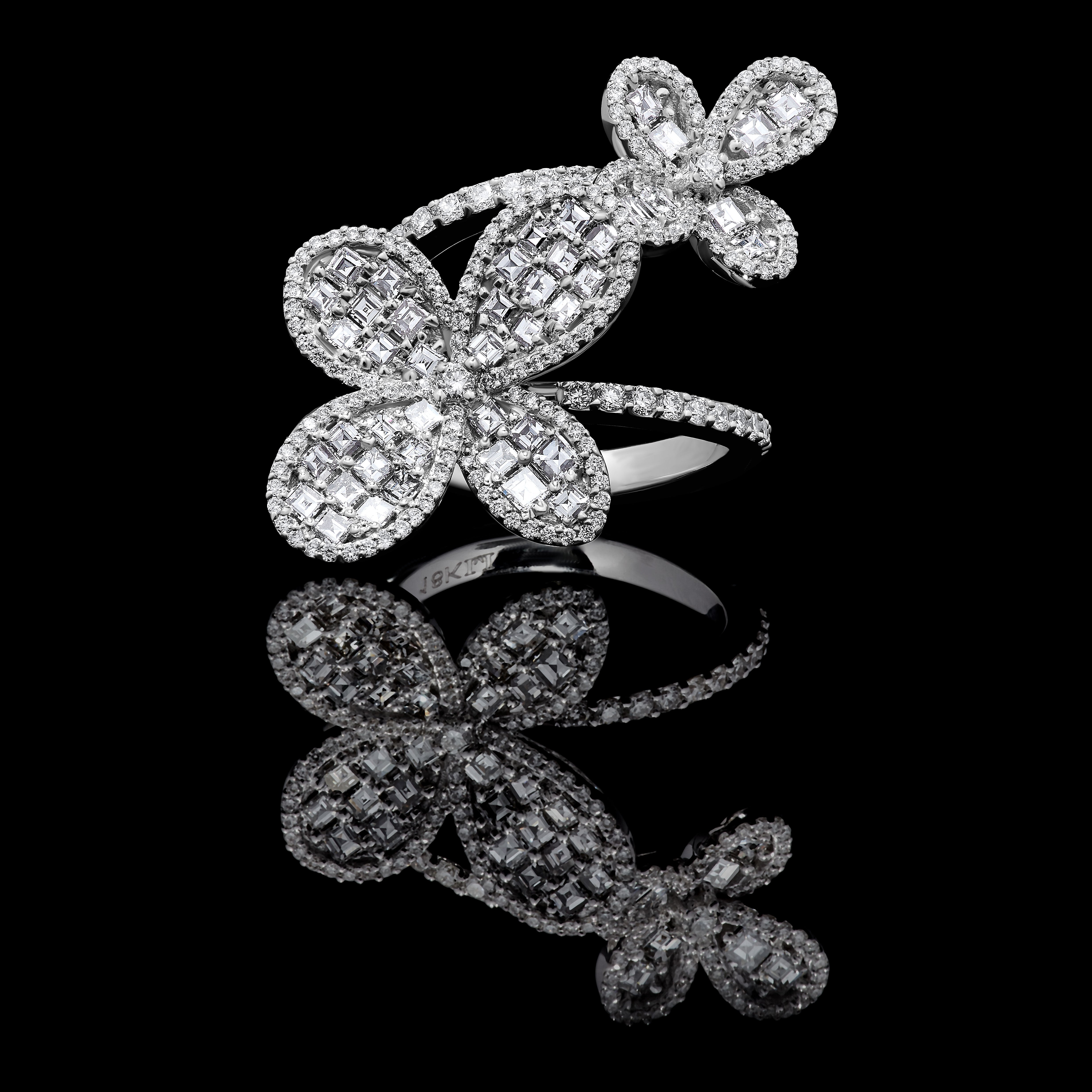 White Princess Cut Diamond Ring JRW116GX