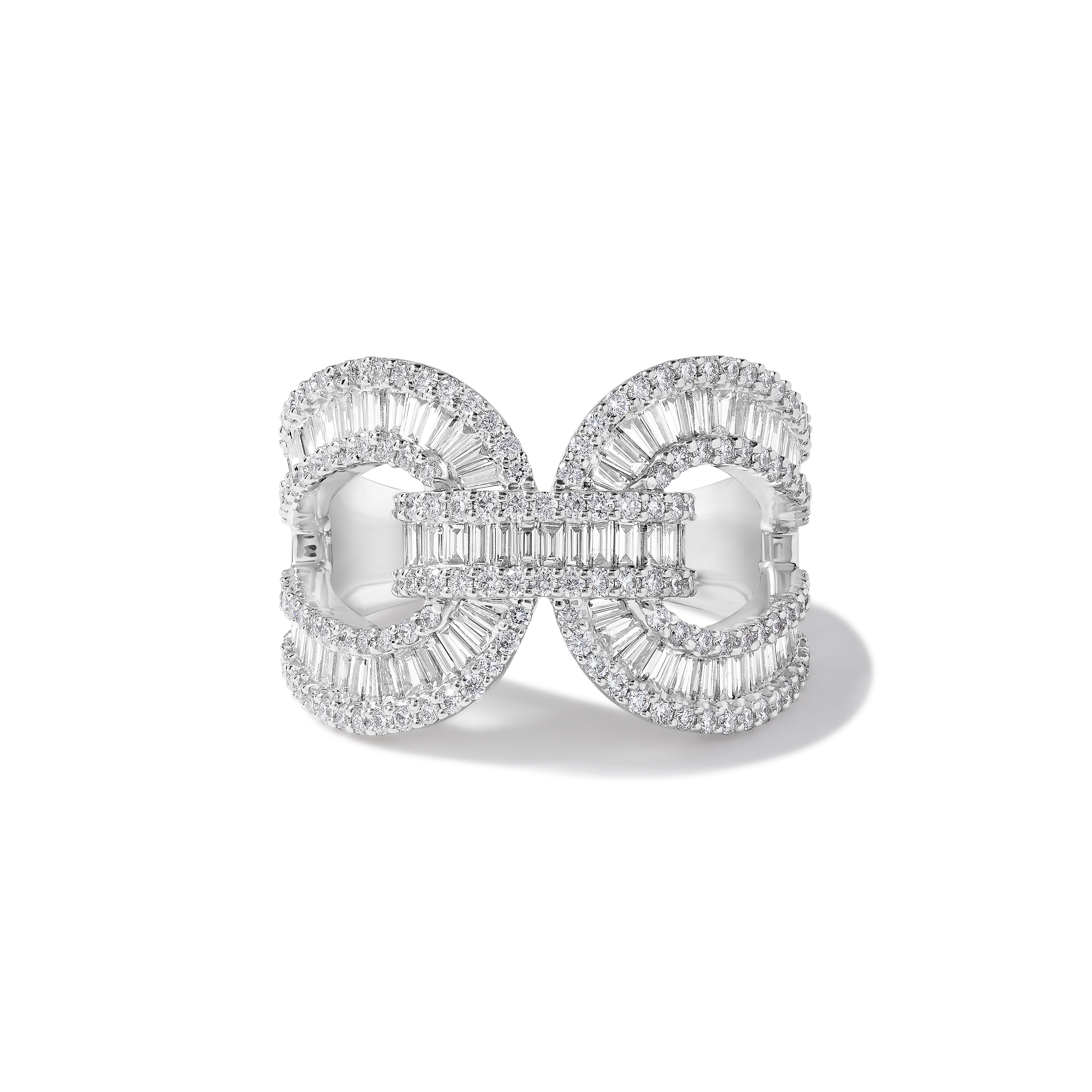 White Baguette Cut Diamond Band JRW118GX