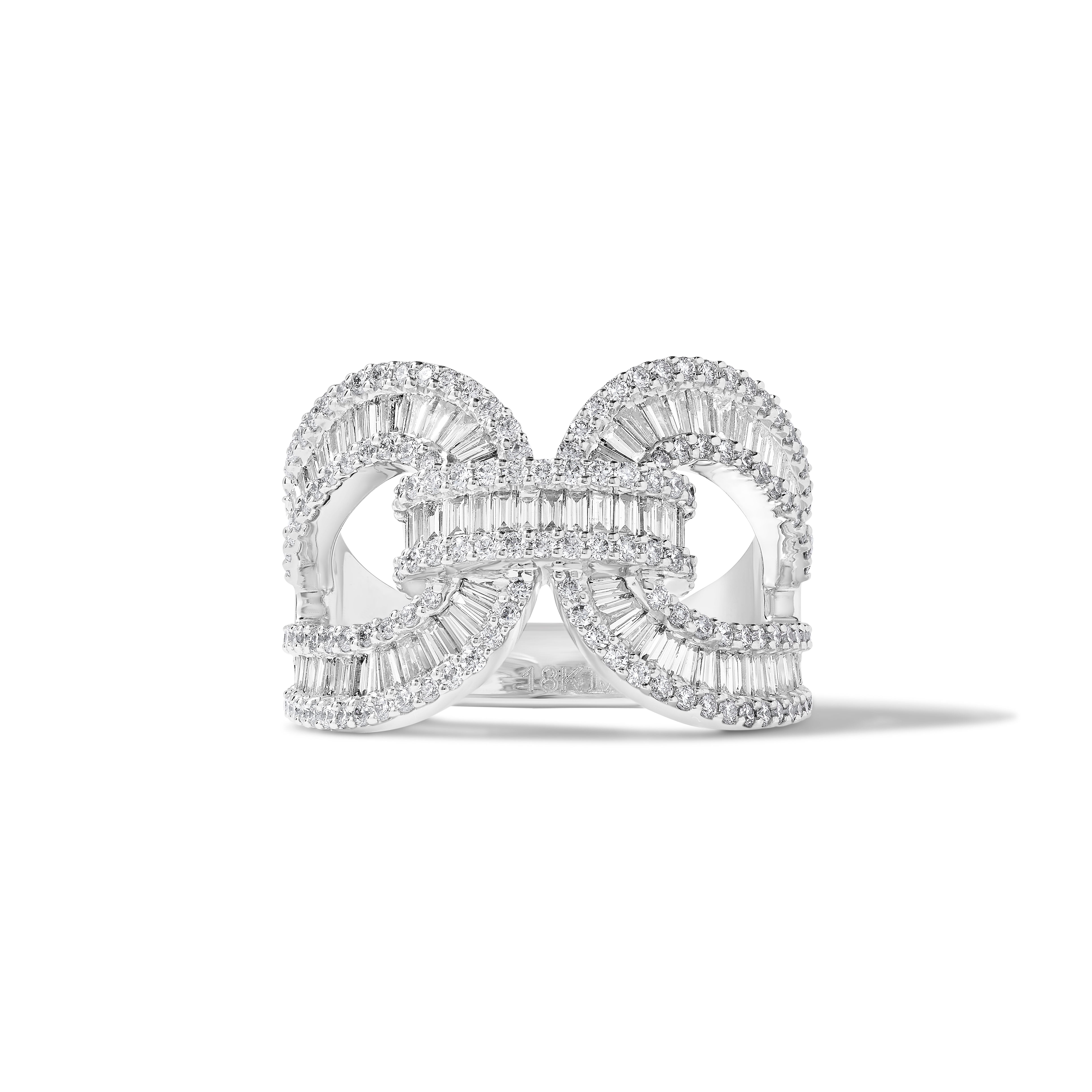 White Baguette Cut Diamond Band JRW118GX
