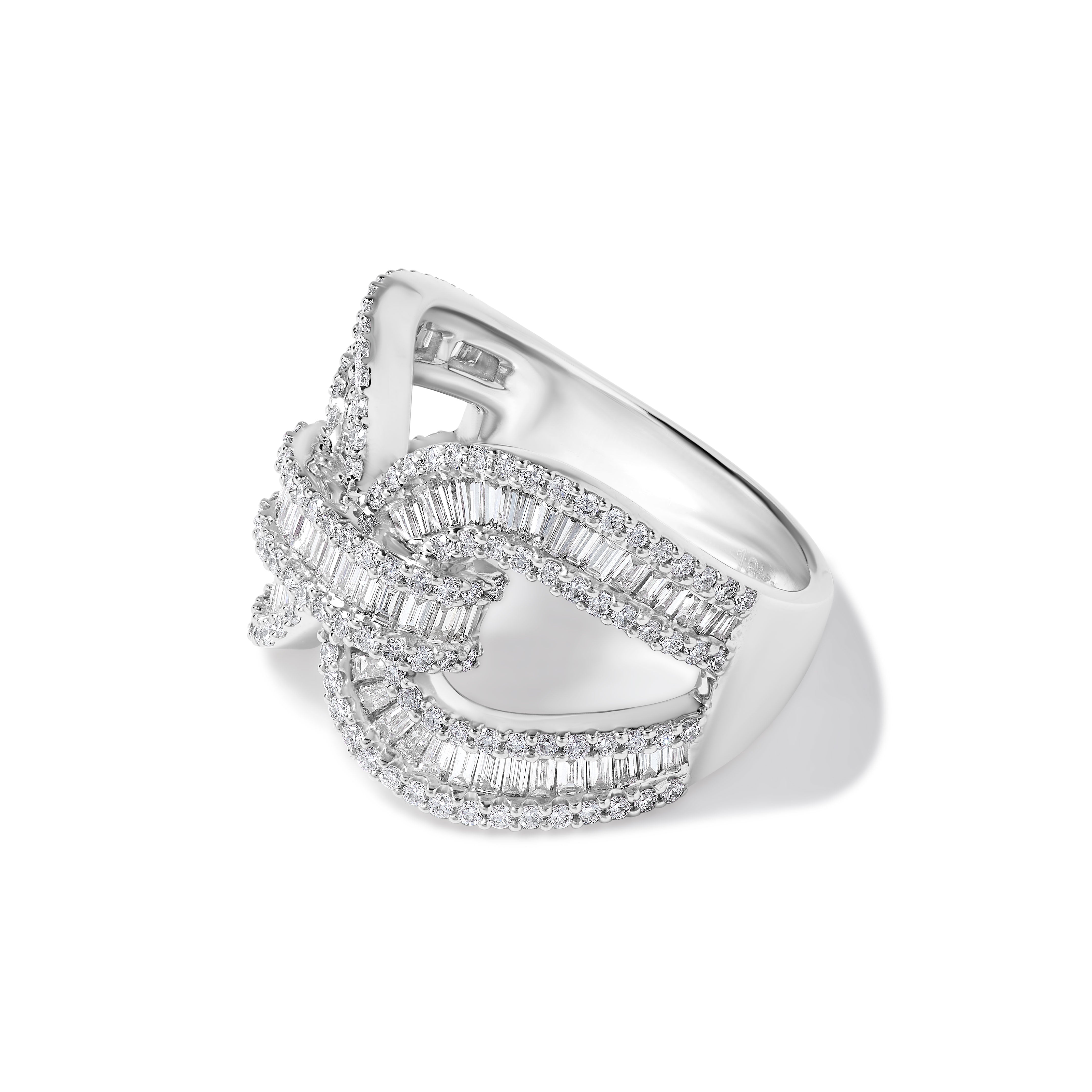 White Baguette Cut Diamond Band JRW118GX