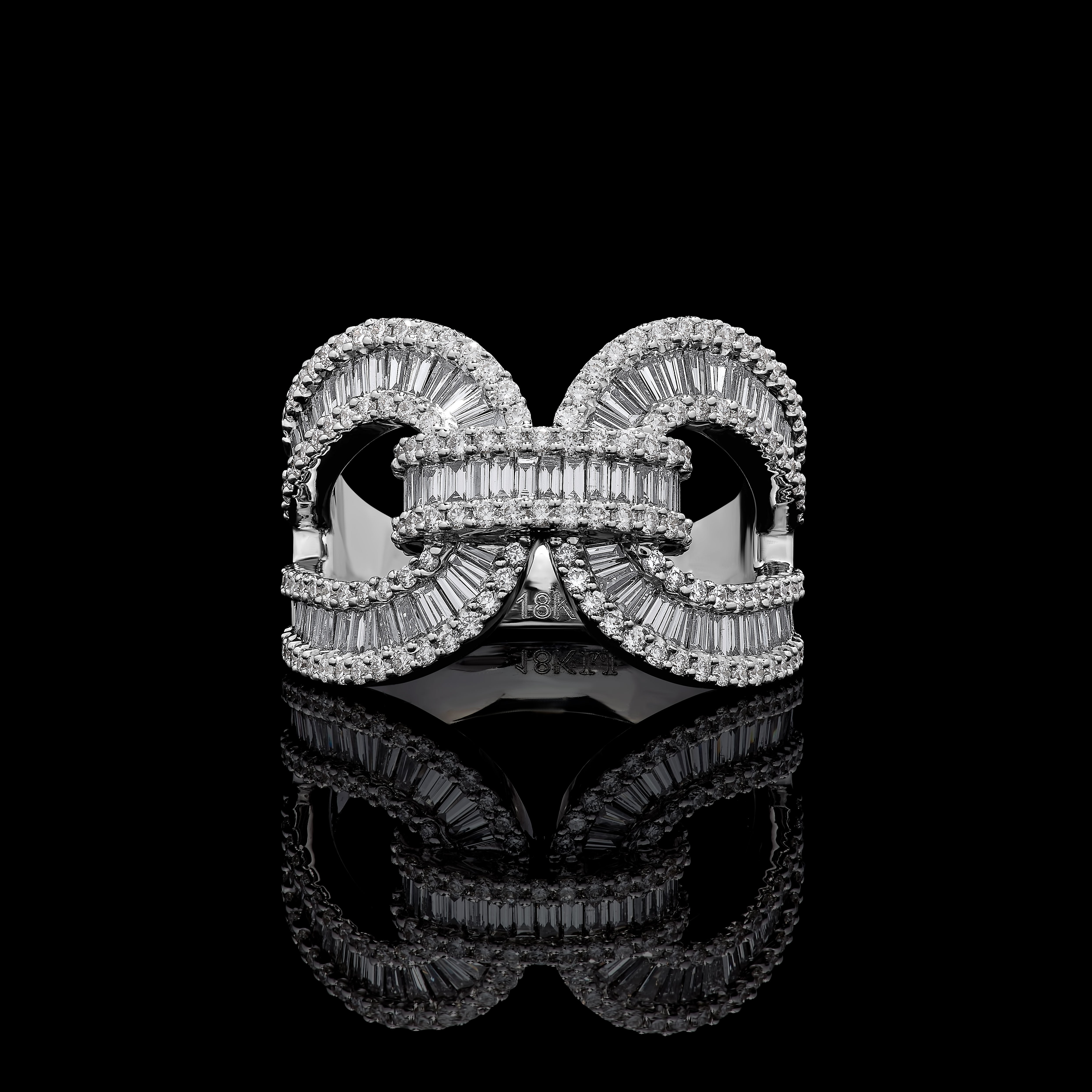 White Baguette Cut Diamond Band JRW118GX