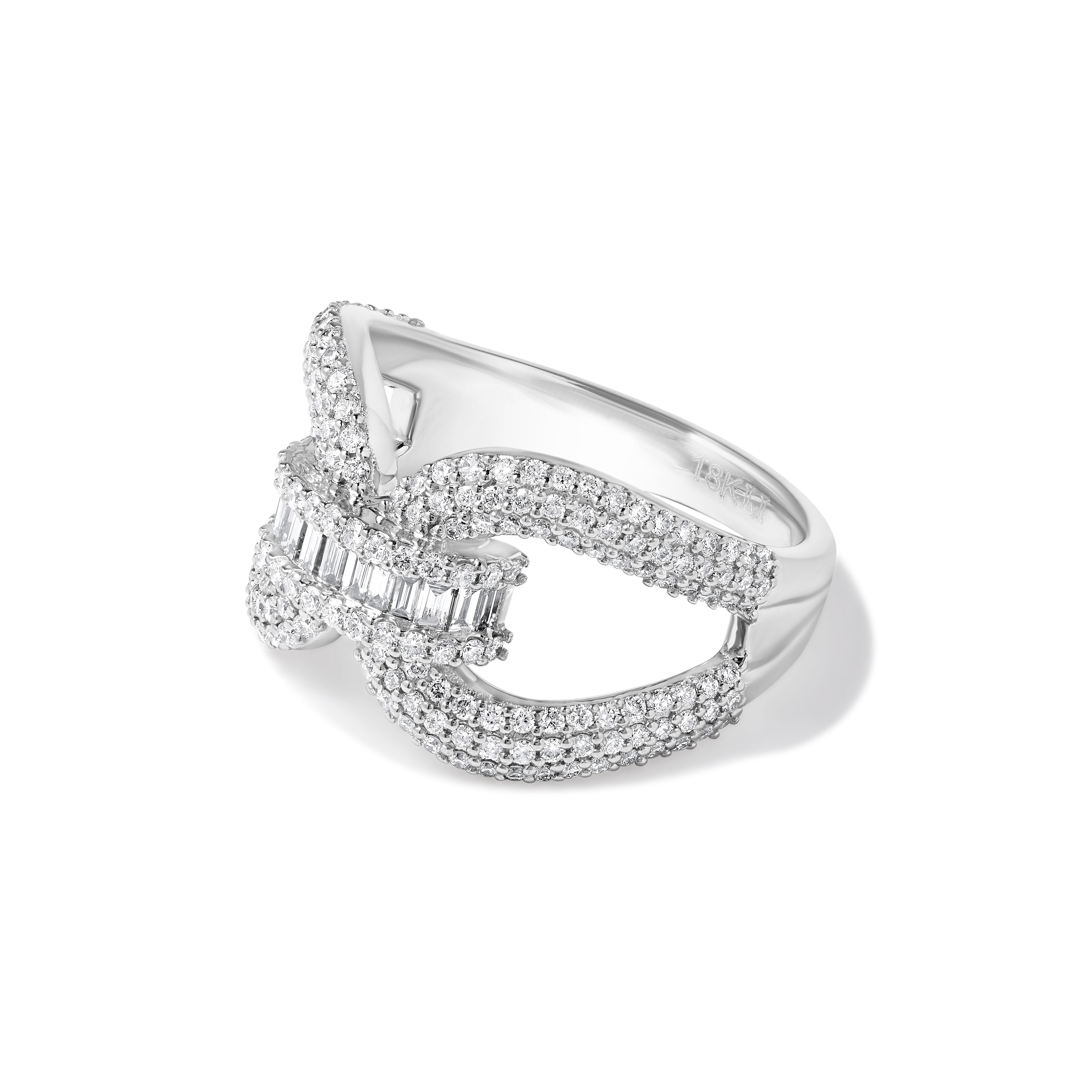White Baguette Cut Diamond Ring JRW119GX