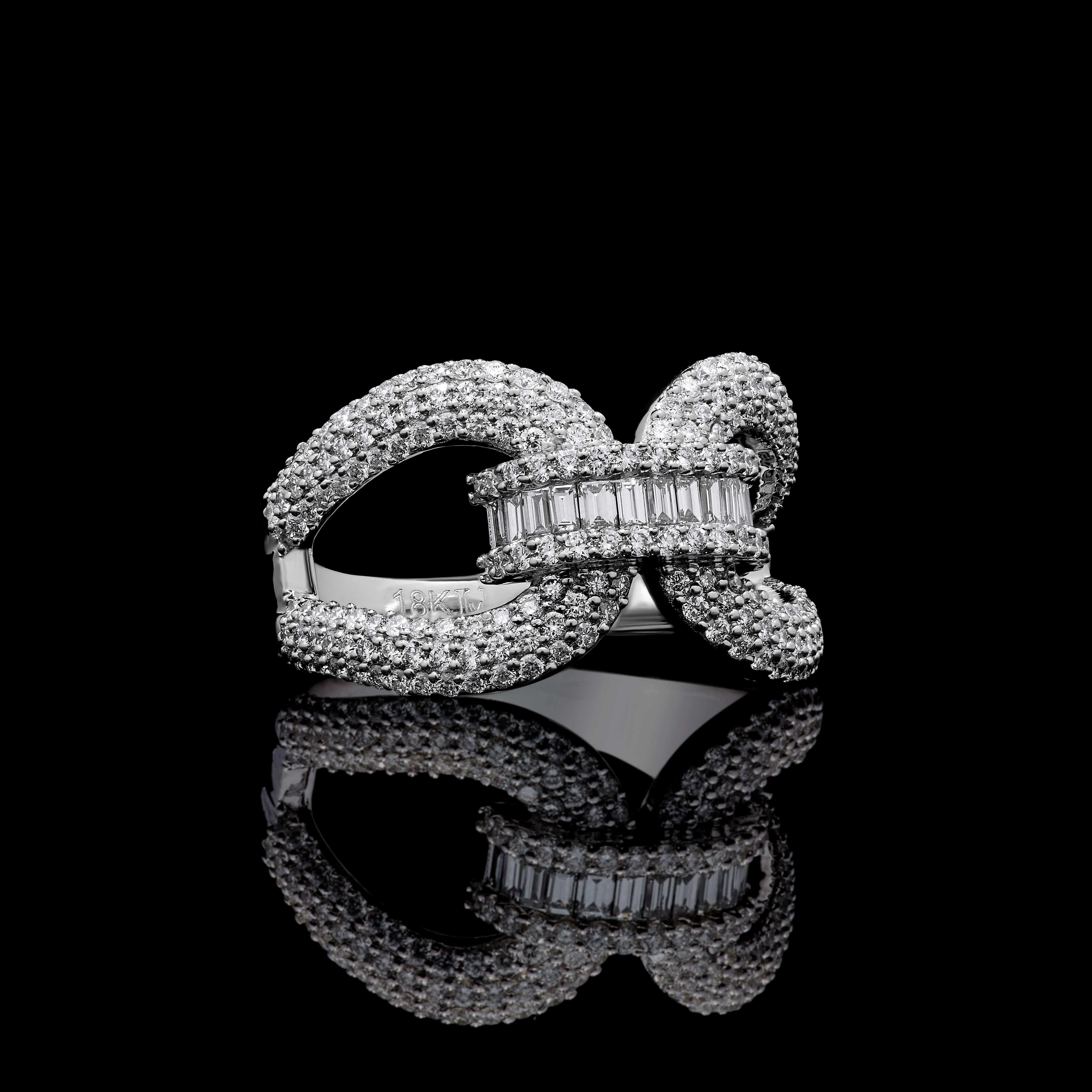 White Baguette Cut Diamond Ring JRW119GX