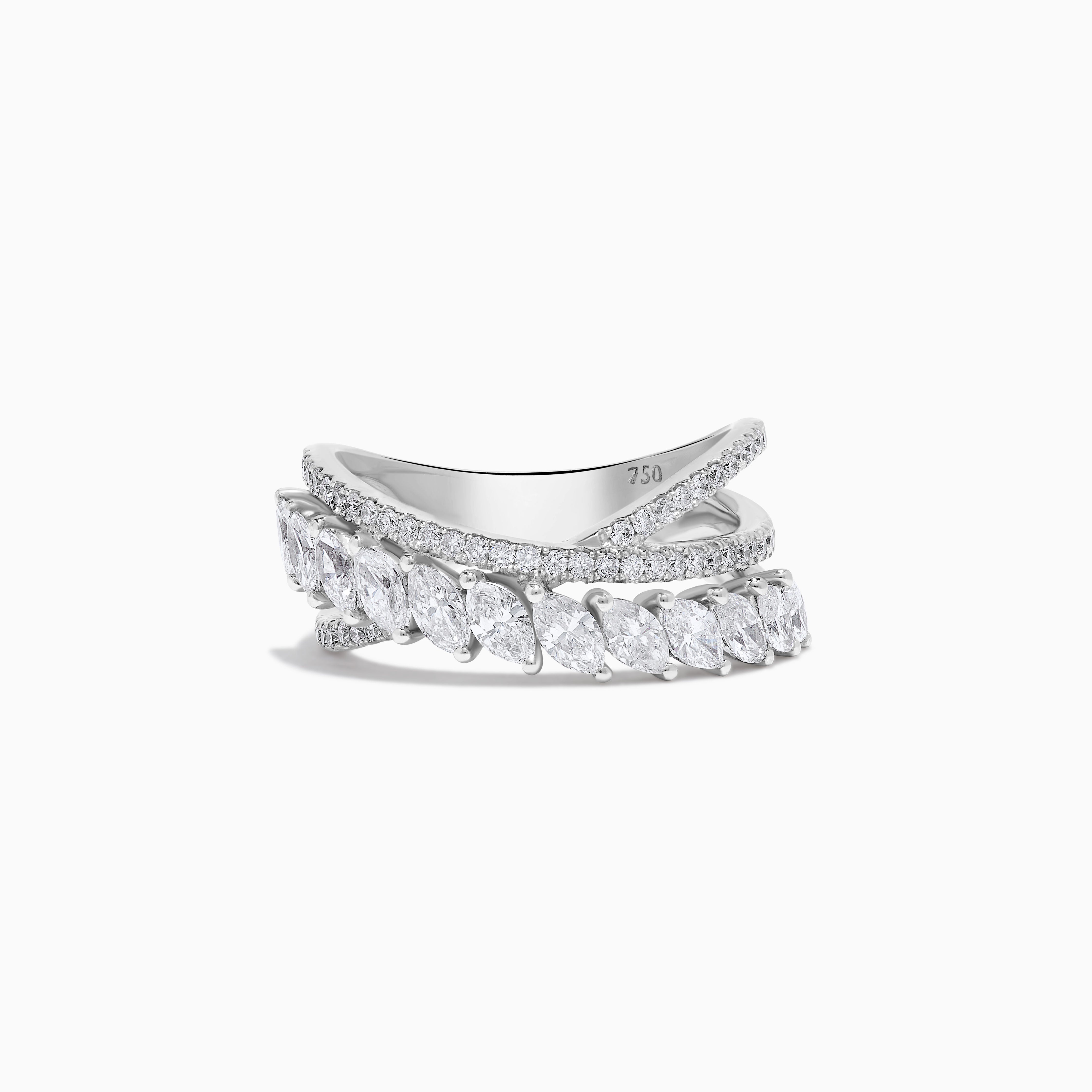 White Marquise Cut Diamond Band JRWM022X